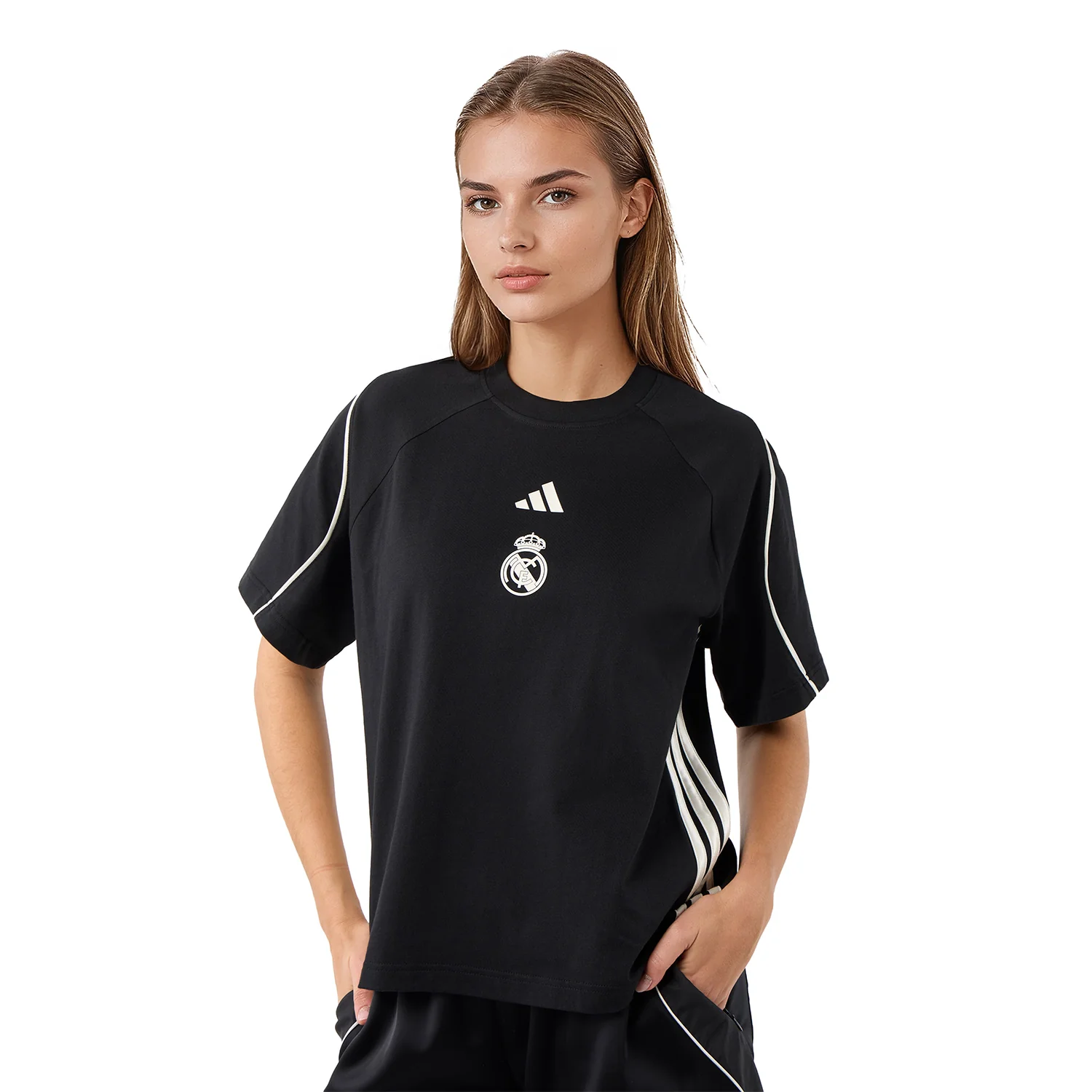 Womens adidas Stadium T-Shirt Black - Image 4