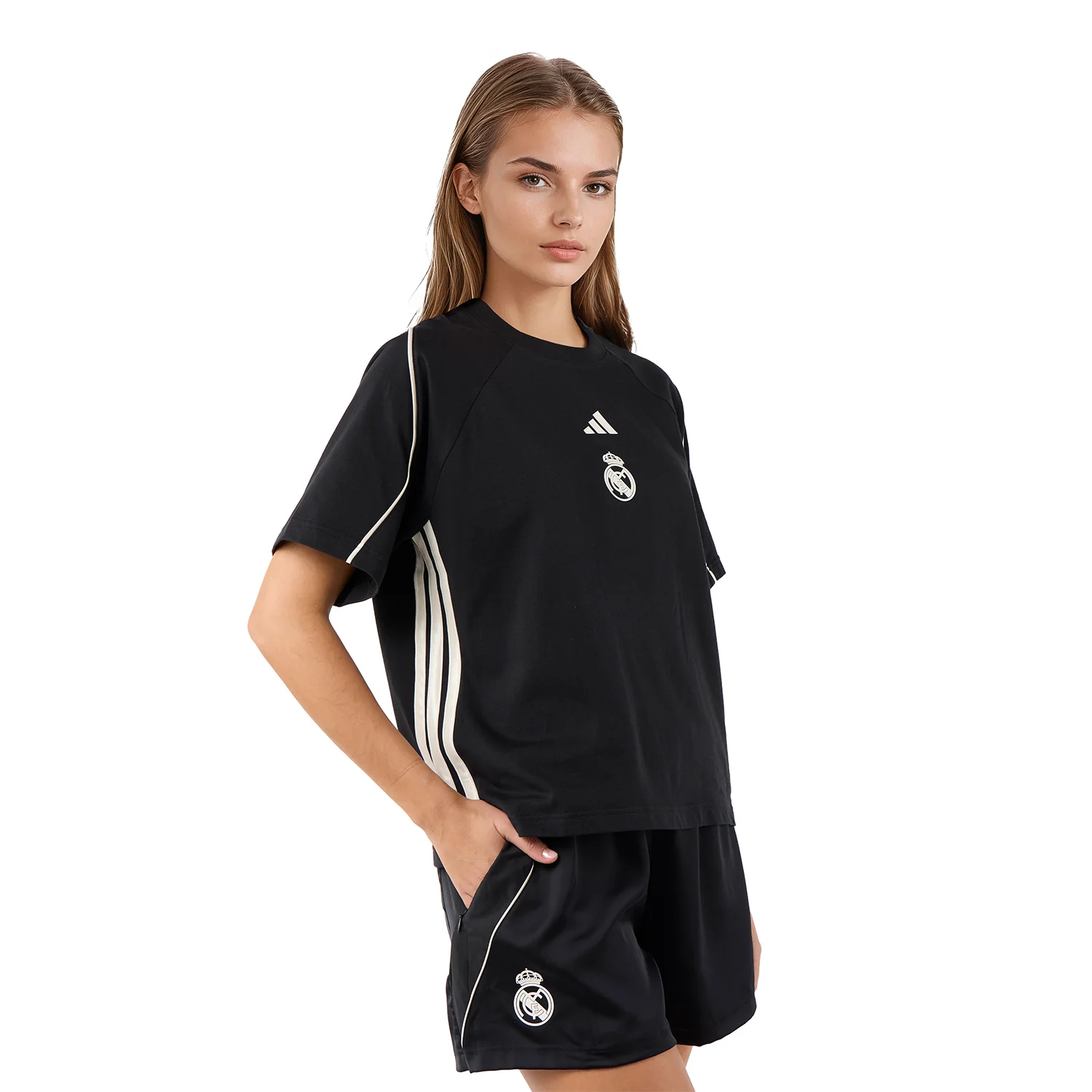 Womens adidas Stadium T-Shirt Black - Image 5
