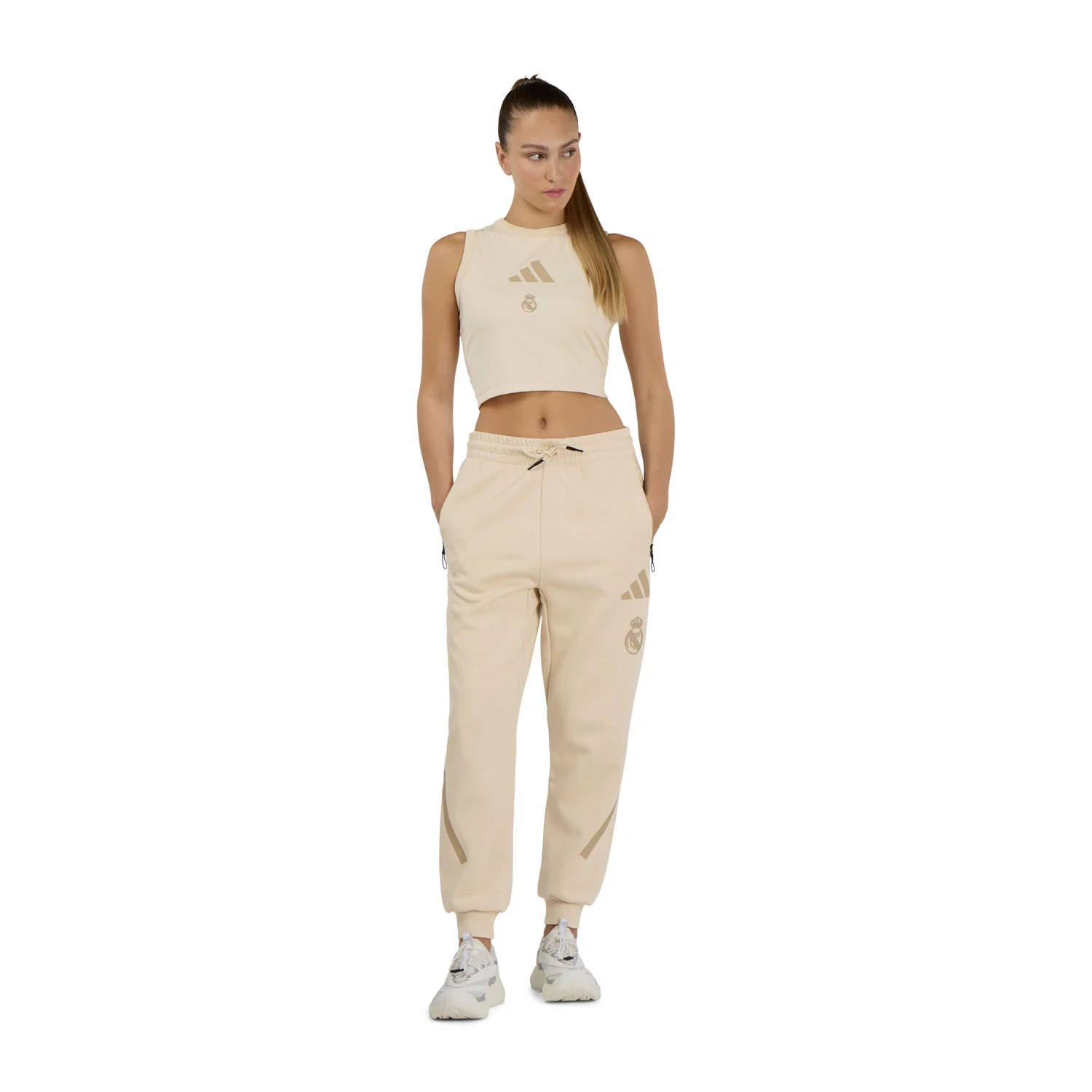 Womens adidas Real Urban Z.N.E Top Beige - Image 3