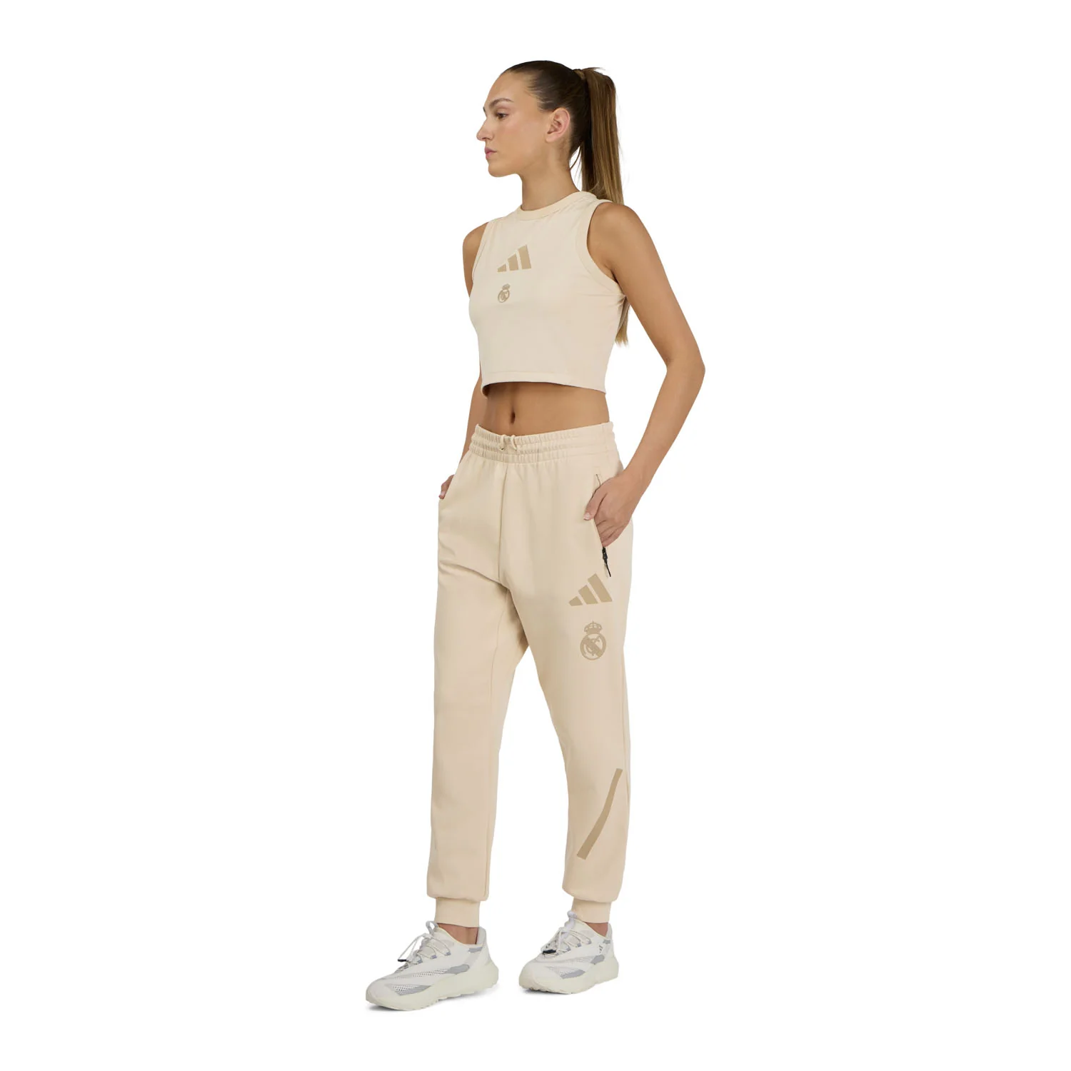 Womens adidas Real Urban Z.N.E Top Beige - Image 4