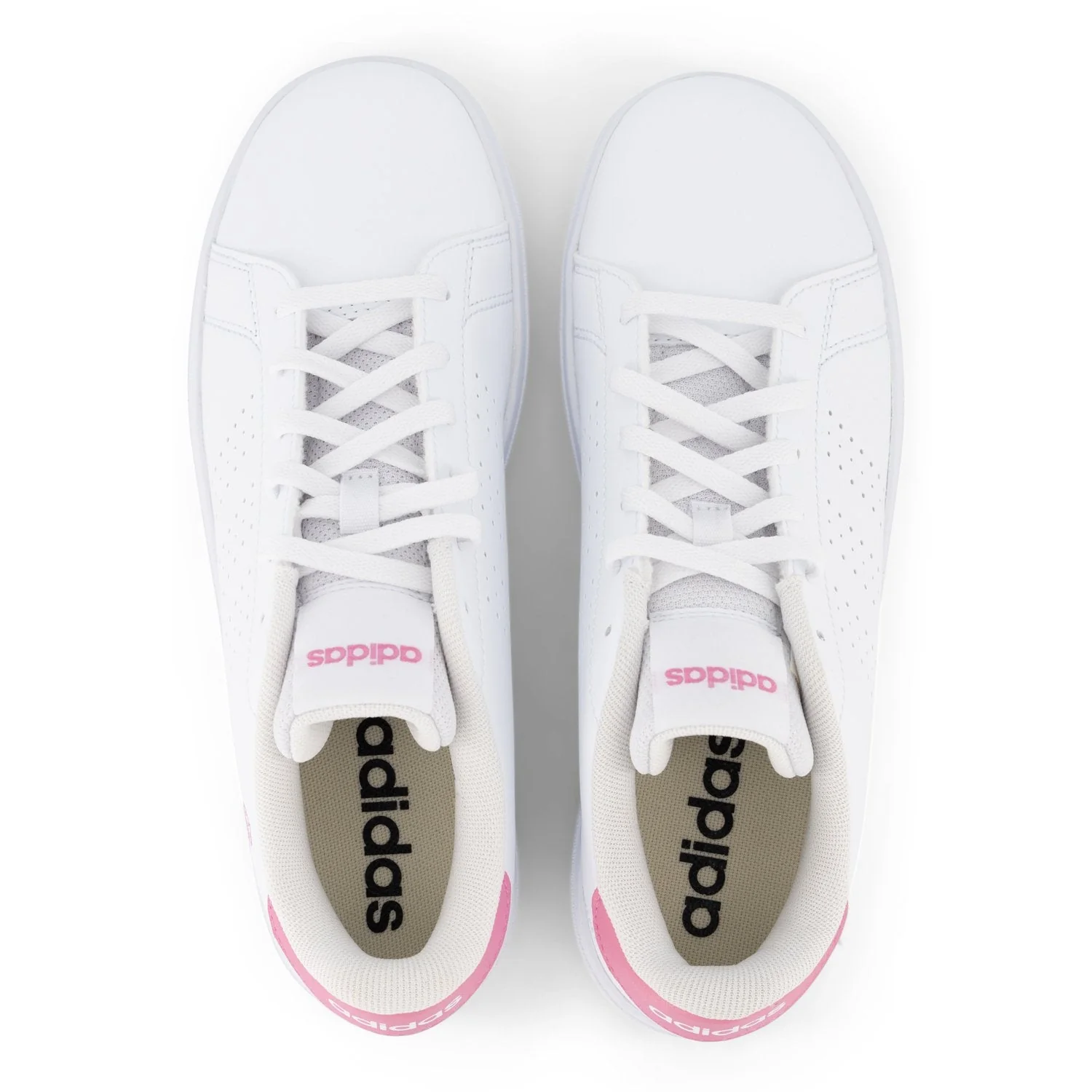 adidas Kids Advantage 2.0 Shoes White/Pink - Image 5