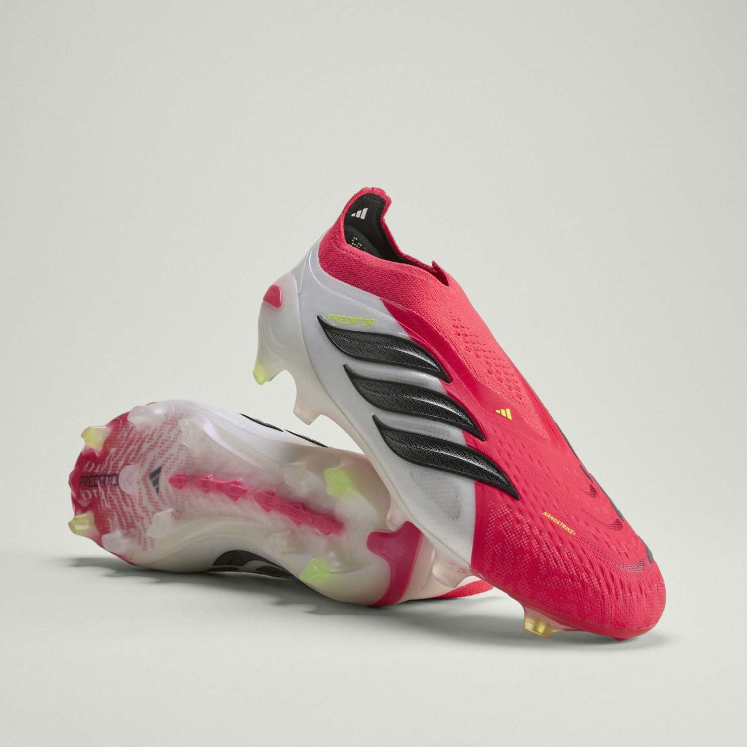 Mens adidas Predator Elite Laceless Football Boots Red - Image 2