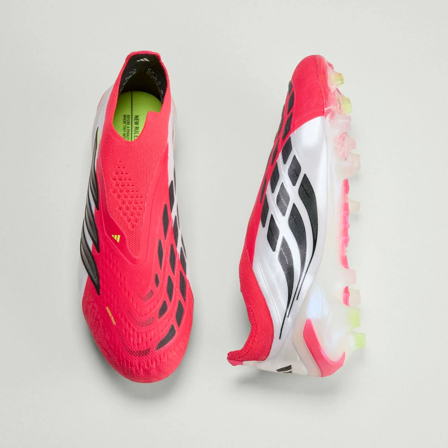 Mens adidas Predator Elite Laceless Football Boots Red - Image 3