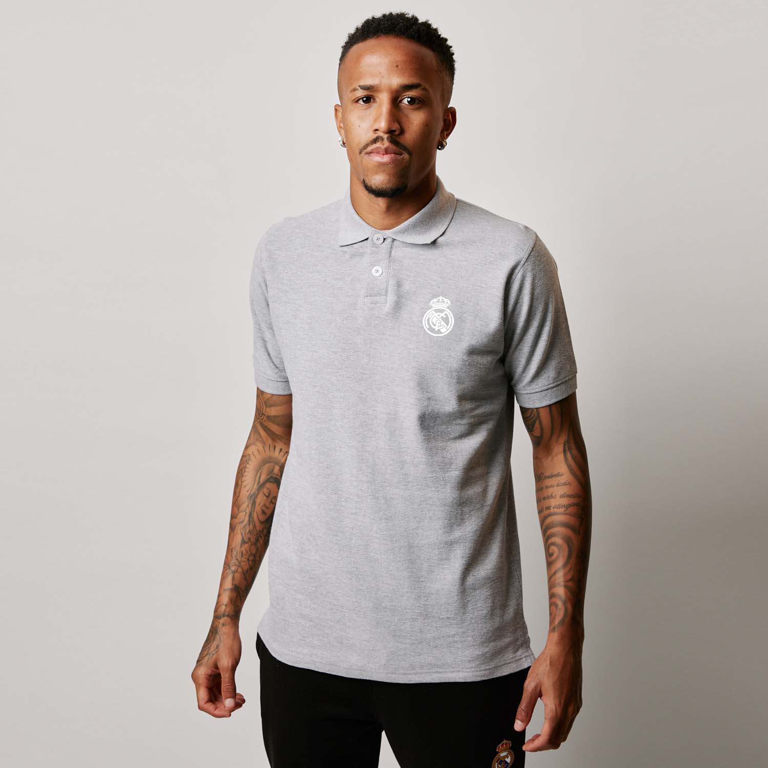 Mens Essentials Monocolor Crest Polo Light Grey - Image 5