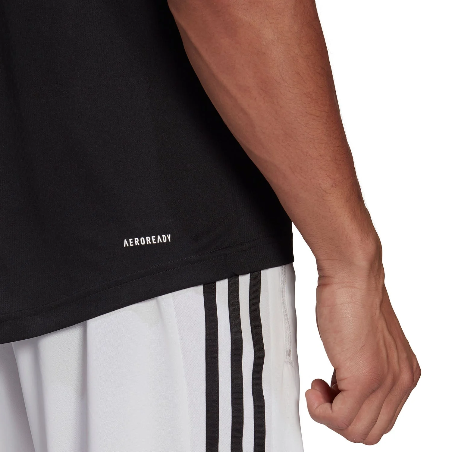 Mens adidas Training TTS Polo Black - Image 3