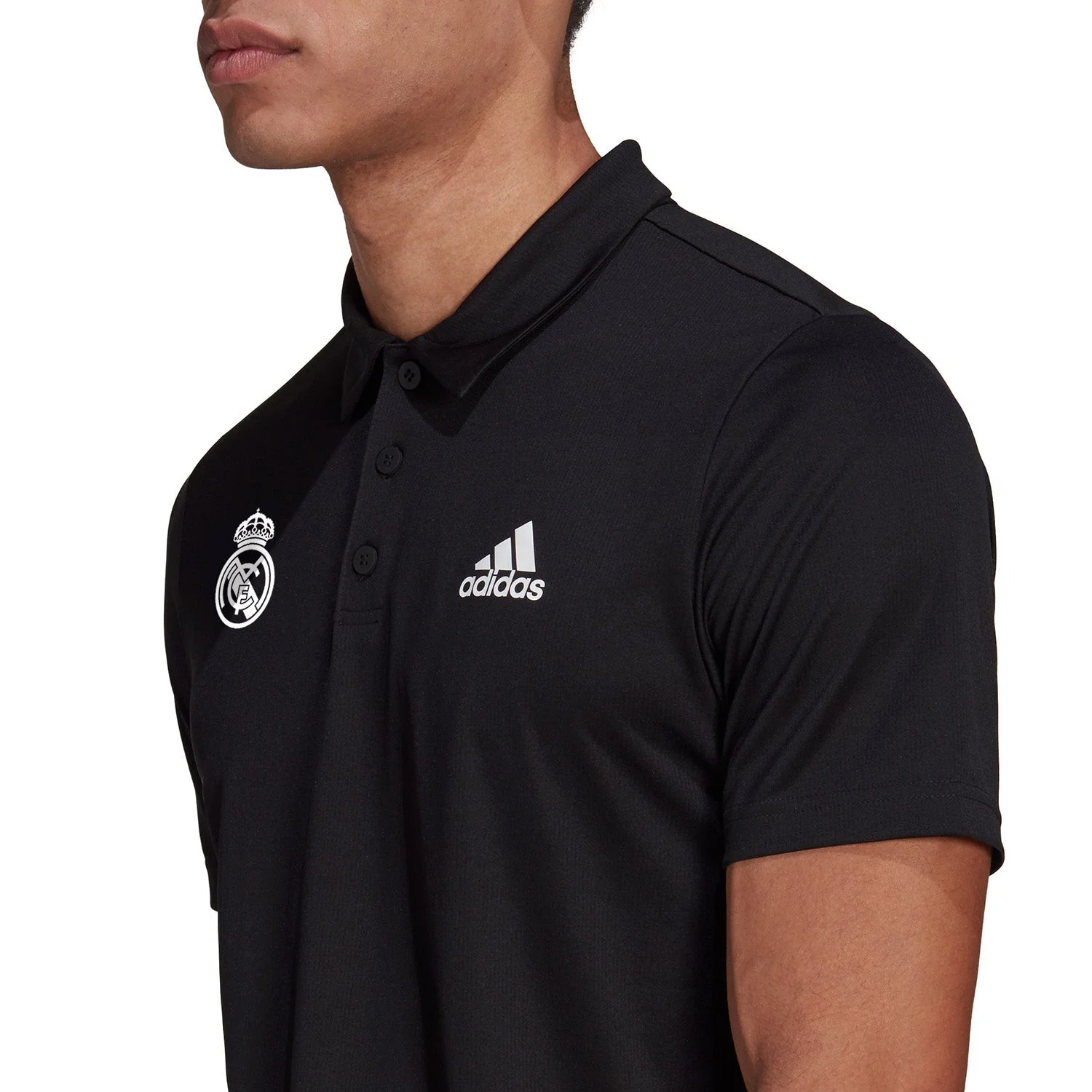 Mens adidas Training TTS Polo Black - Image 5