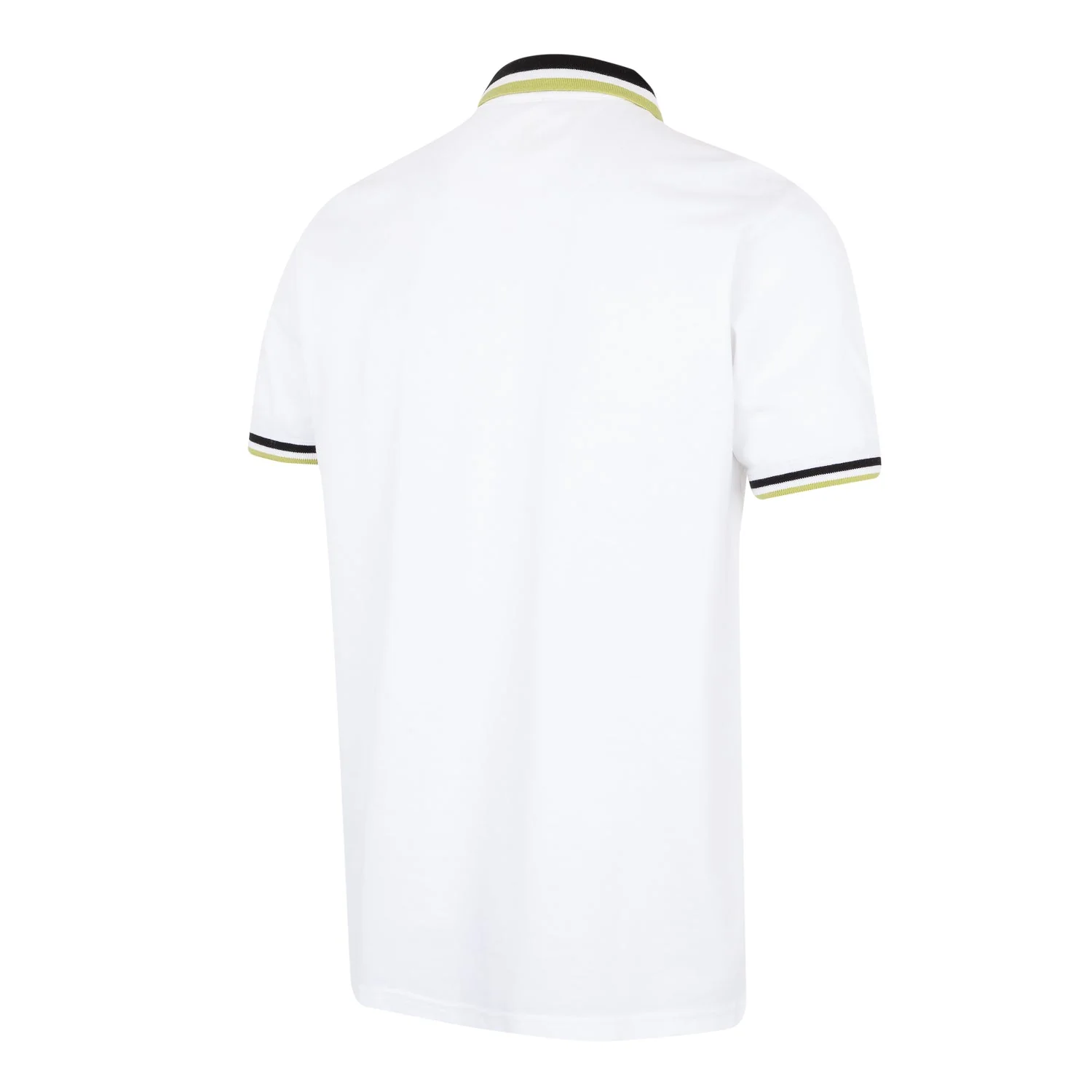 Mens Pique Polo White/Lime - Image 2