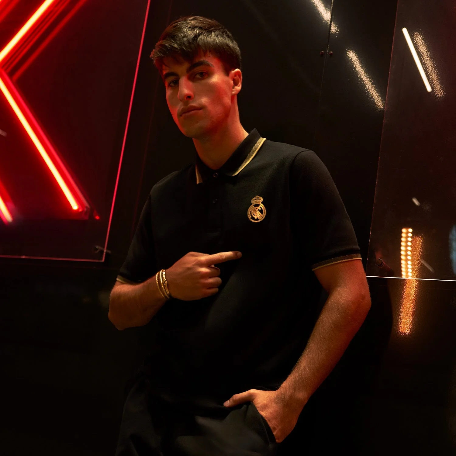 Mens Black & Gold Polo - Image 2