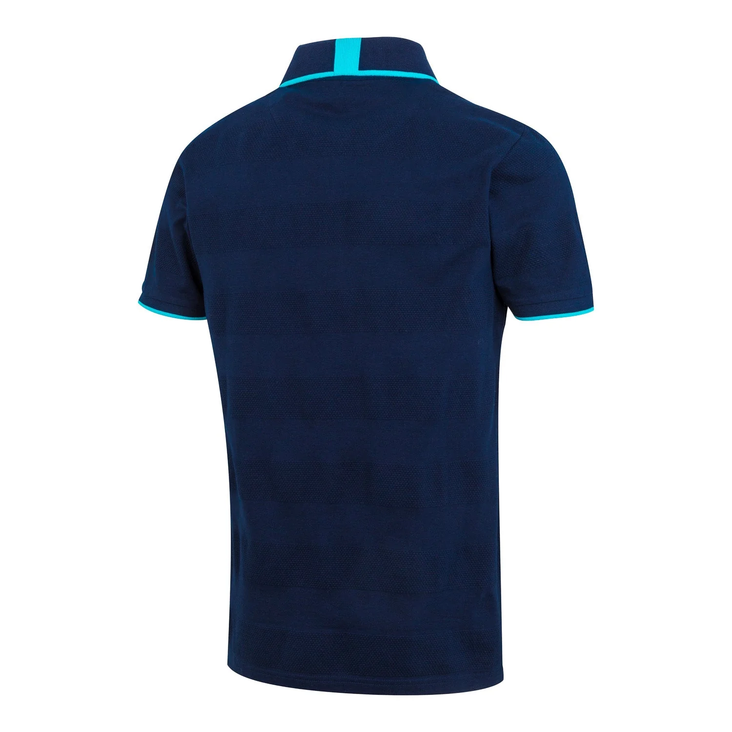 Madrid Sky Mens Textured Stripe Polo Navy - Image 5