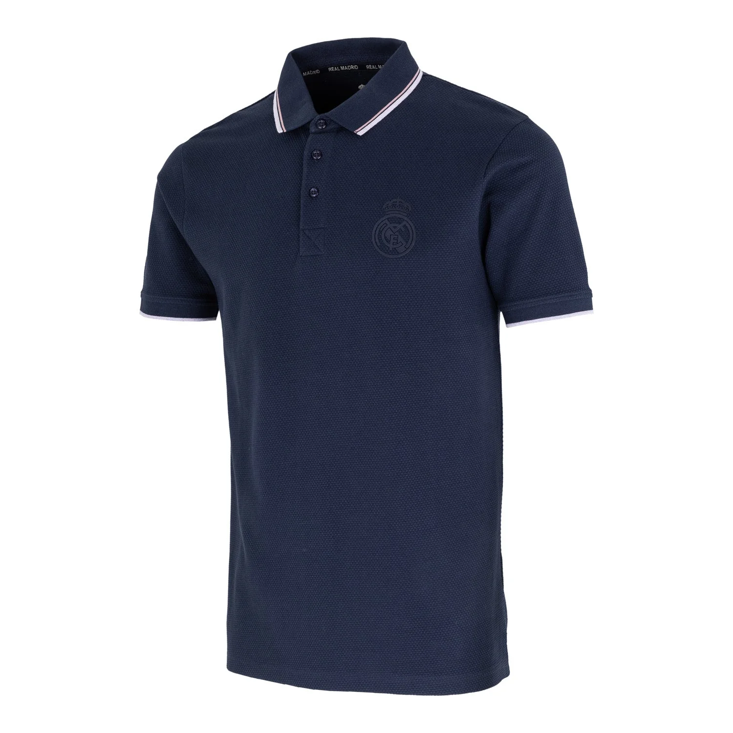 Sakura Mens Jacquard Polo Navy - Image 4