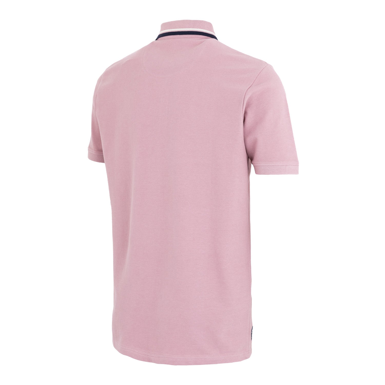 Sakura Mens Block Tipped Collar Polo Pink - Image 4