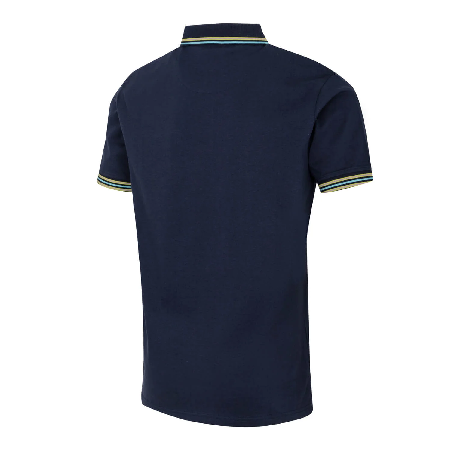 Bernabéu Neon Lights Mens Tipped Polo Shirt Navy - Image 3
