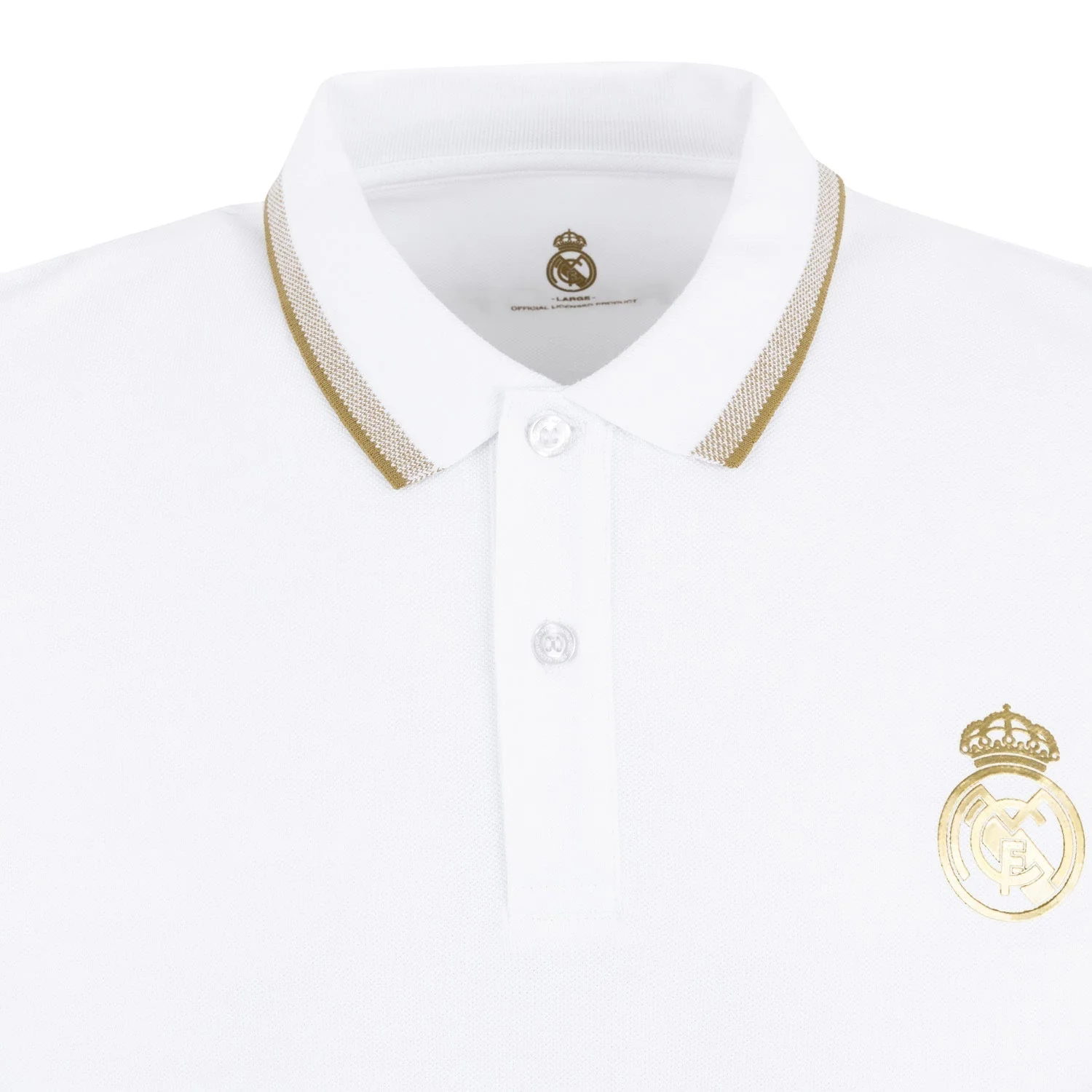 Mens White & Gold Polo - Image 4