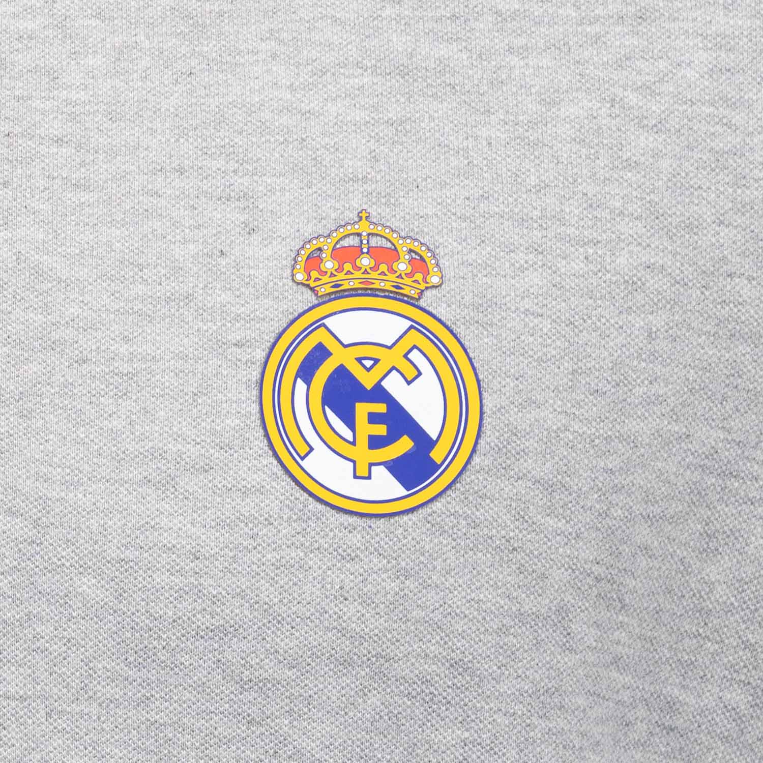 Mens ECO Essentials Real Madrid Color Crest Polo Light Grey - Image 3
