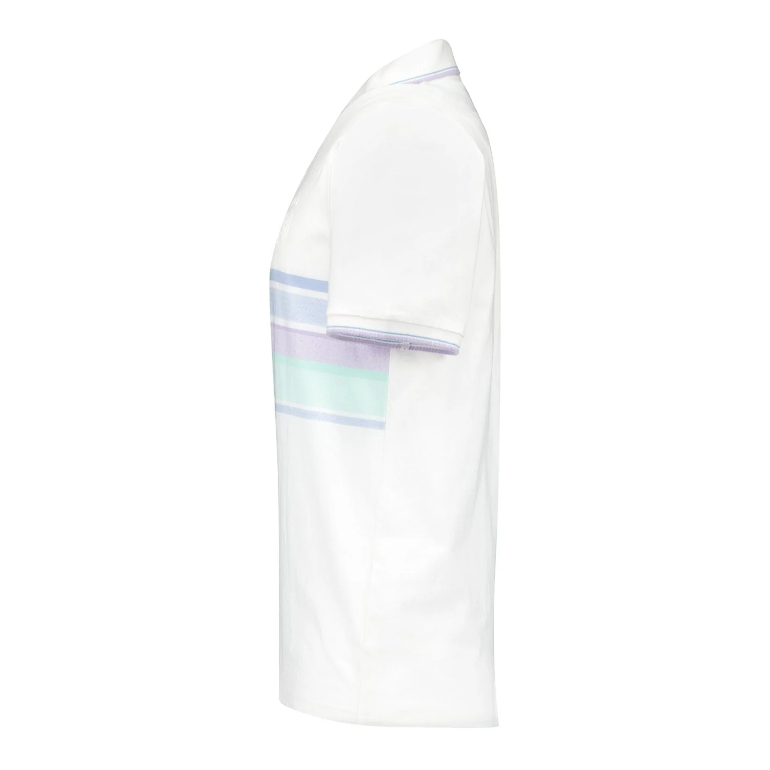 Mens Pastel Stripe Polo Shirt White Real Madrid - Image 3