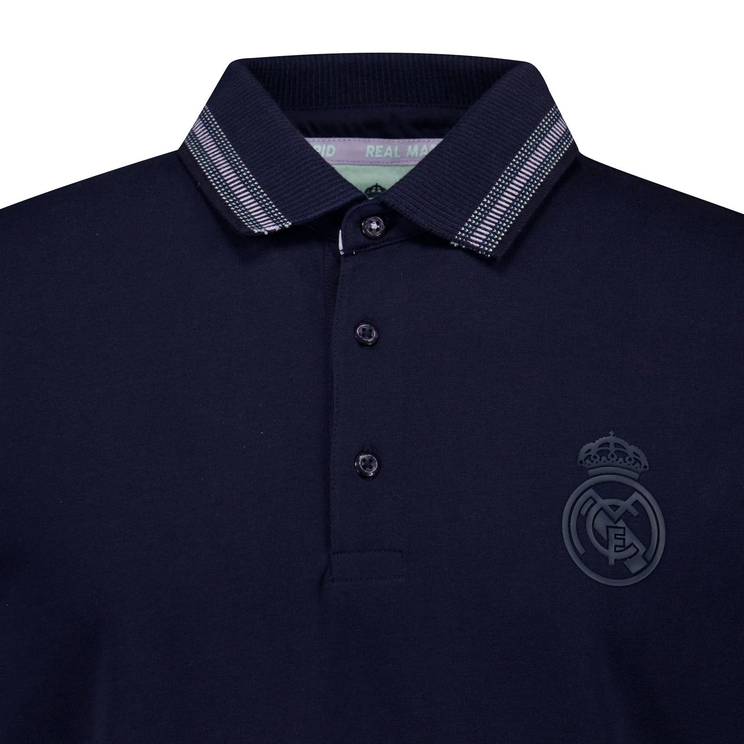 Mens Pastel Multi Tipped Polo Shirt Navy Real Madrid - Image 5