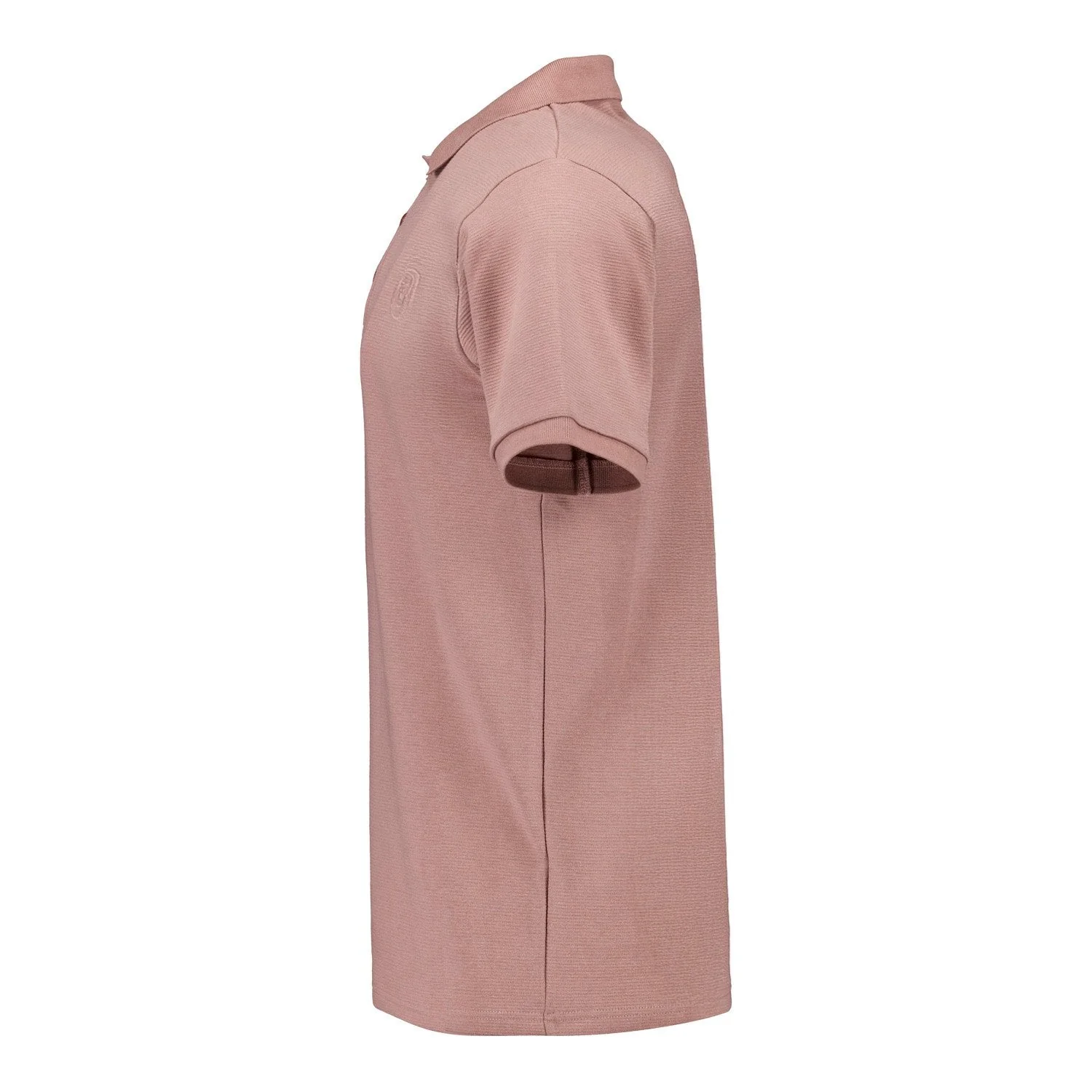 Mens Plum Noir Rib Polo Shirt Dusky Pink - Image 3
