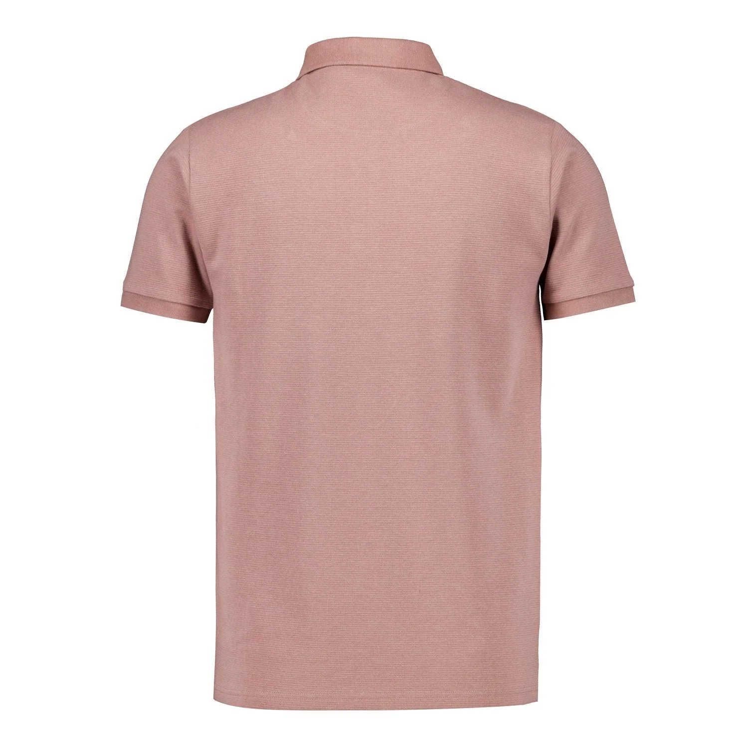 Mens Plum Noir Rib Polo Shirt Dusky Pink - Image 4