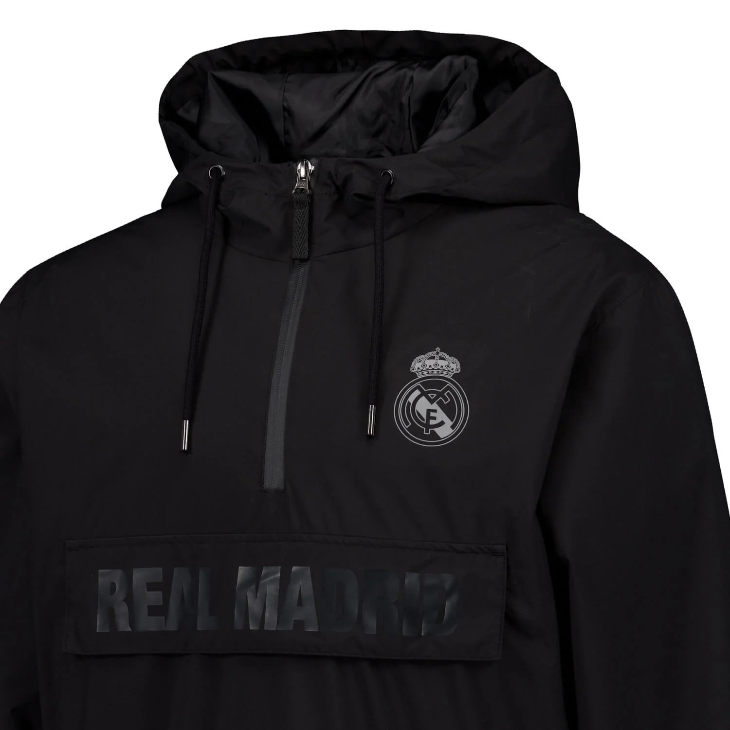 Mens Outerwear Hooded Windbreaker Black Real Madrid - Image 4