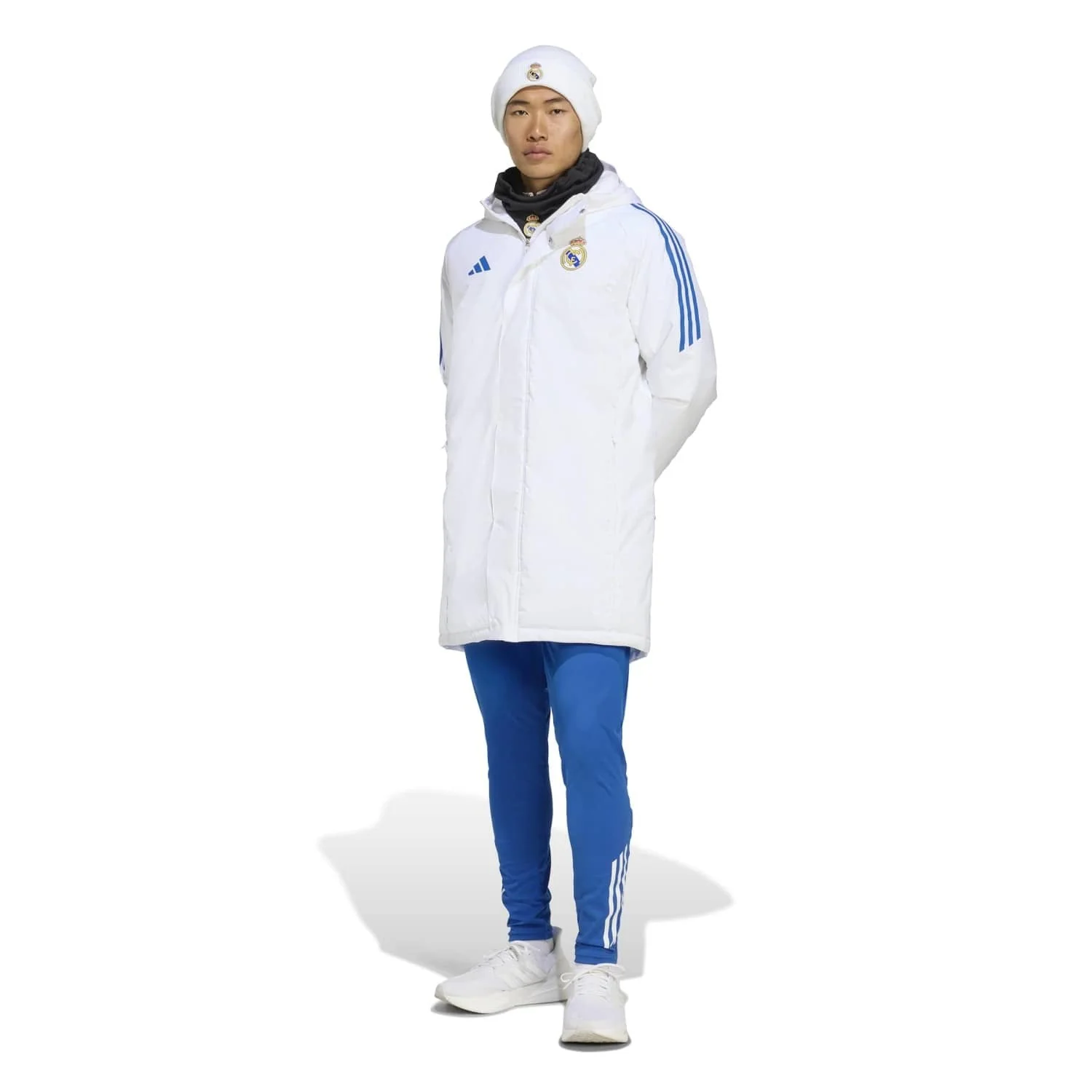 Mens adidas UCL Training Parka 25/26 White - Image 3