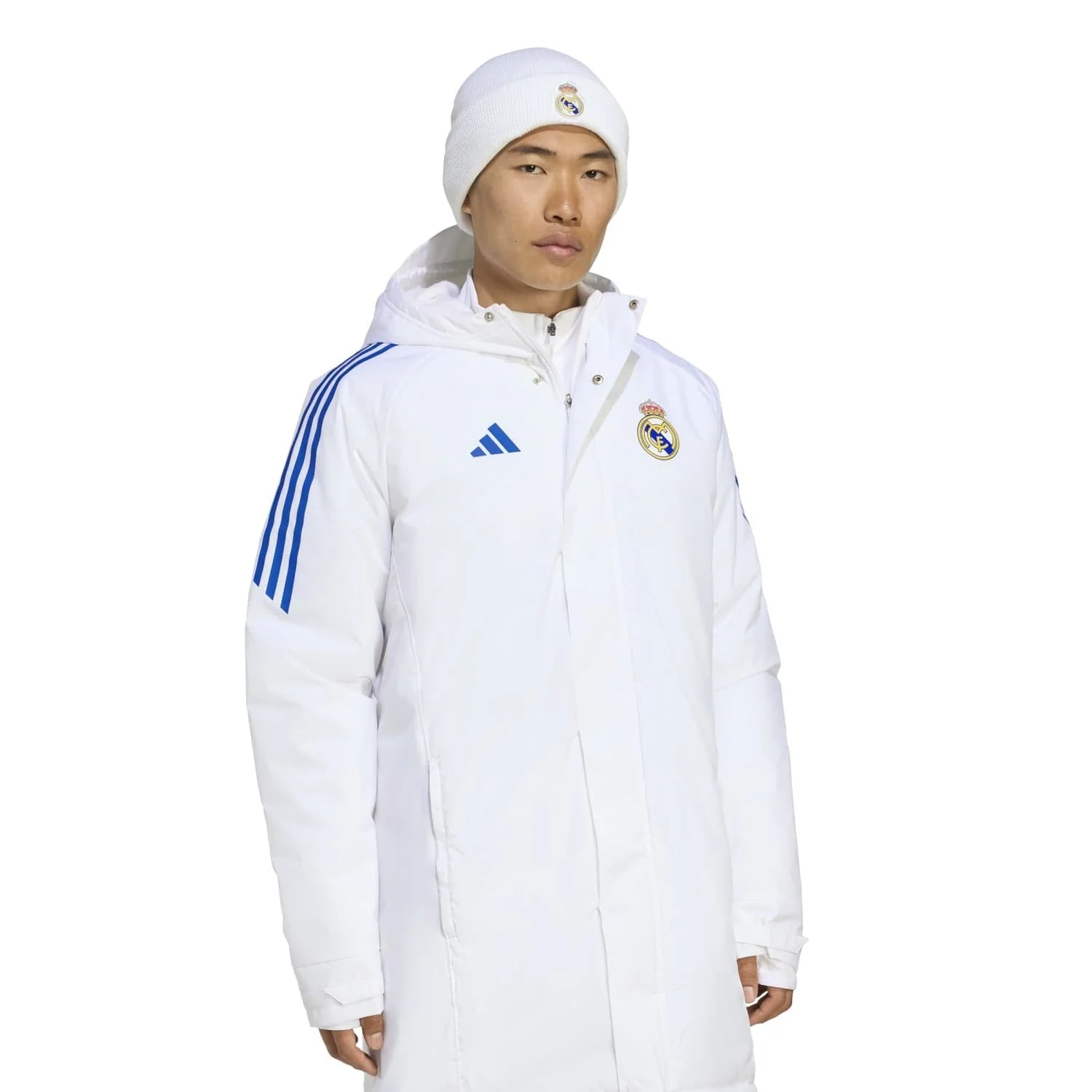 Mens adidas UCL Training Parka 25/26 White - Image 5