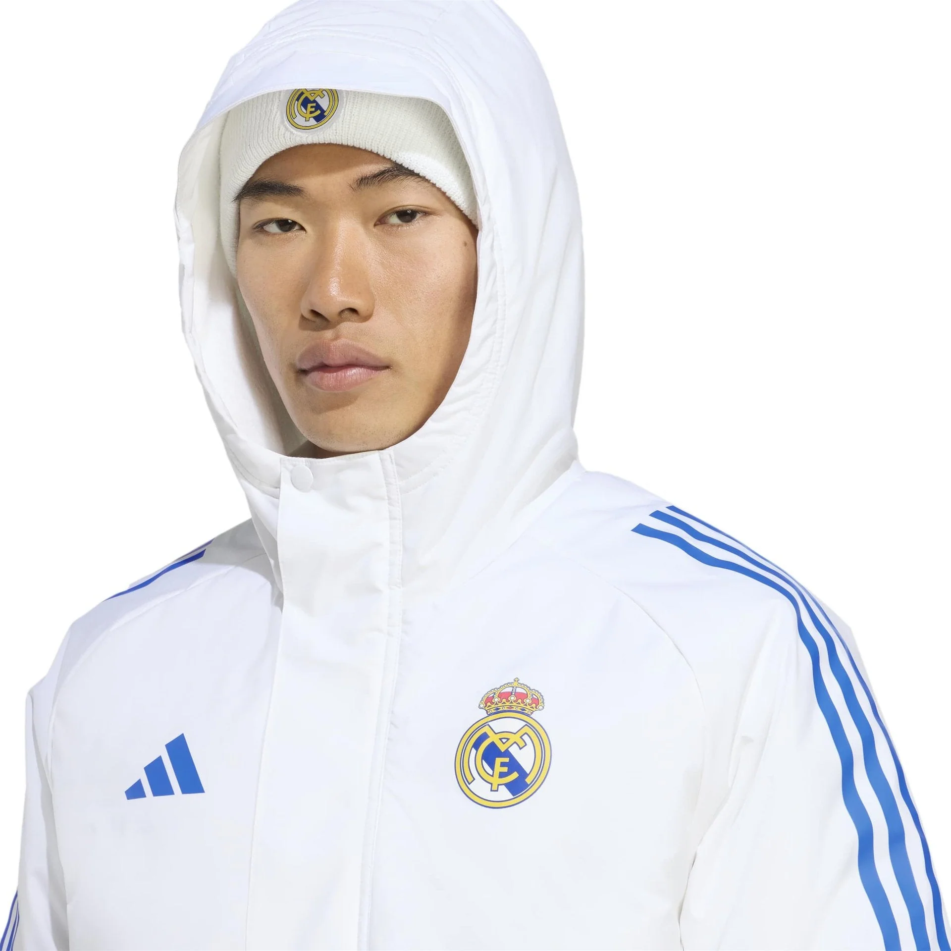 Mens adidas UCL Training Parka 25/26 White - Image 7