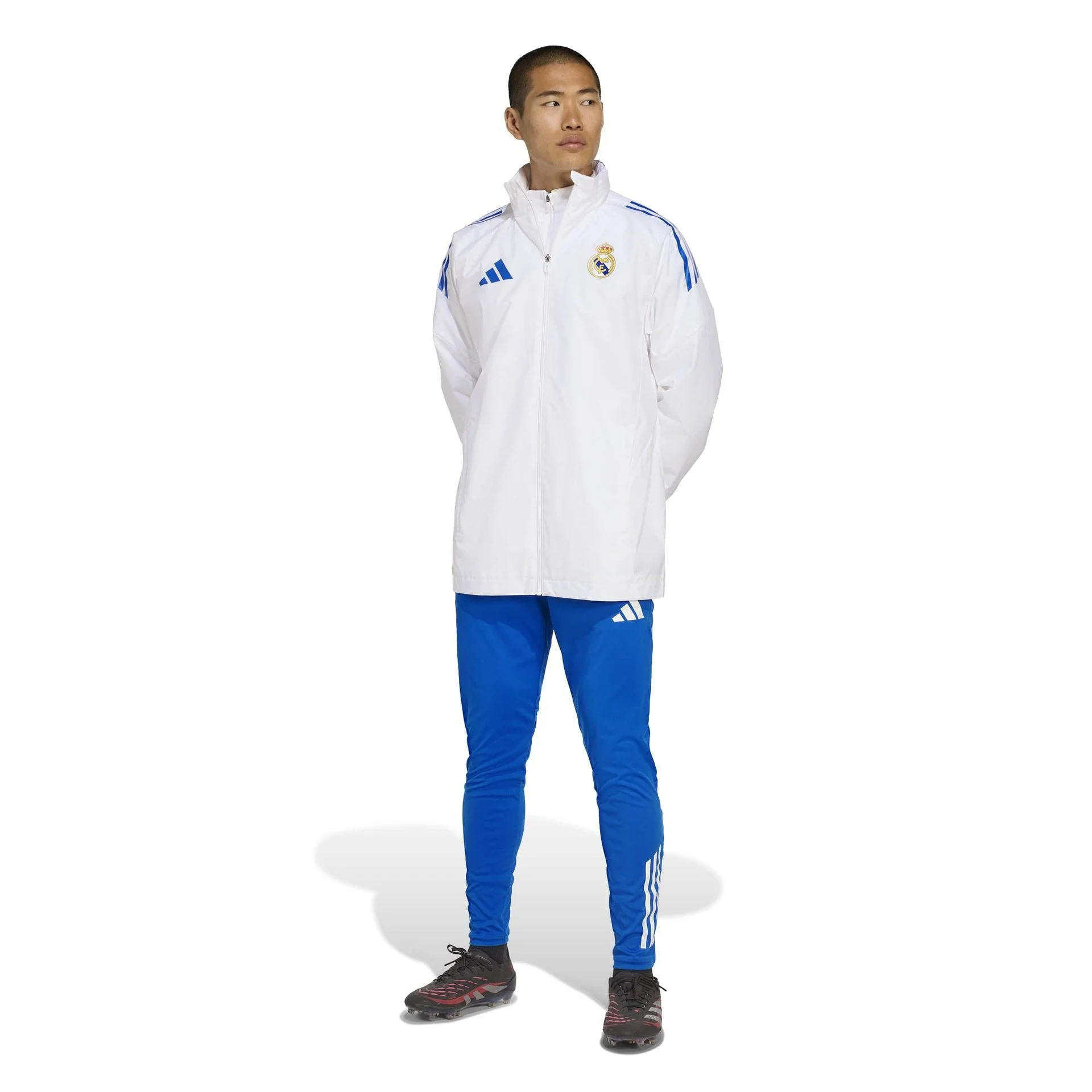 Mens adidas UCL Training All Weather Jacket 25/26 White - Image 6