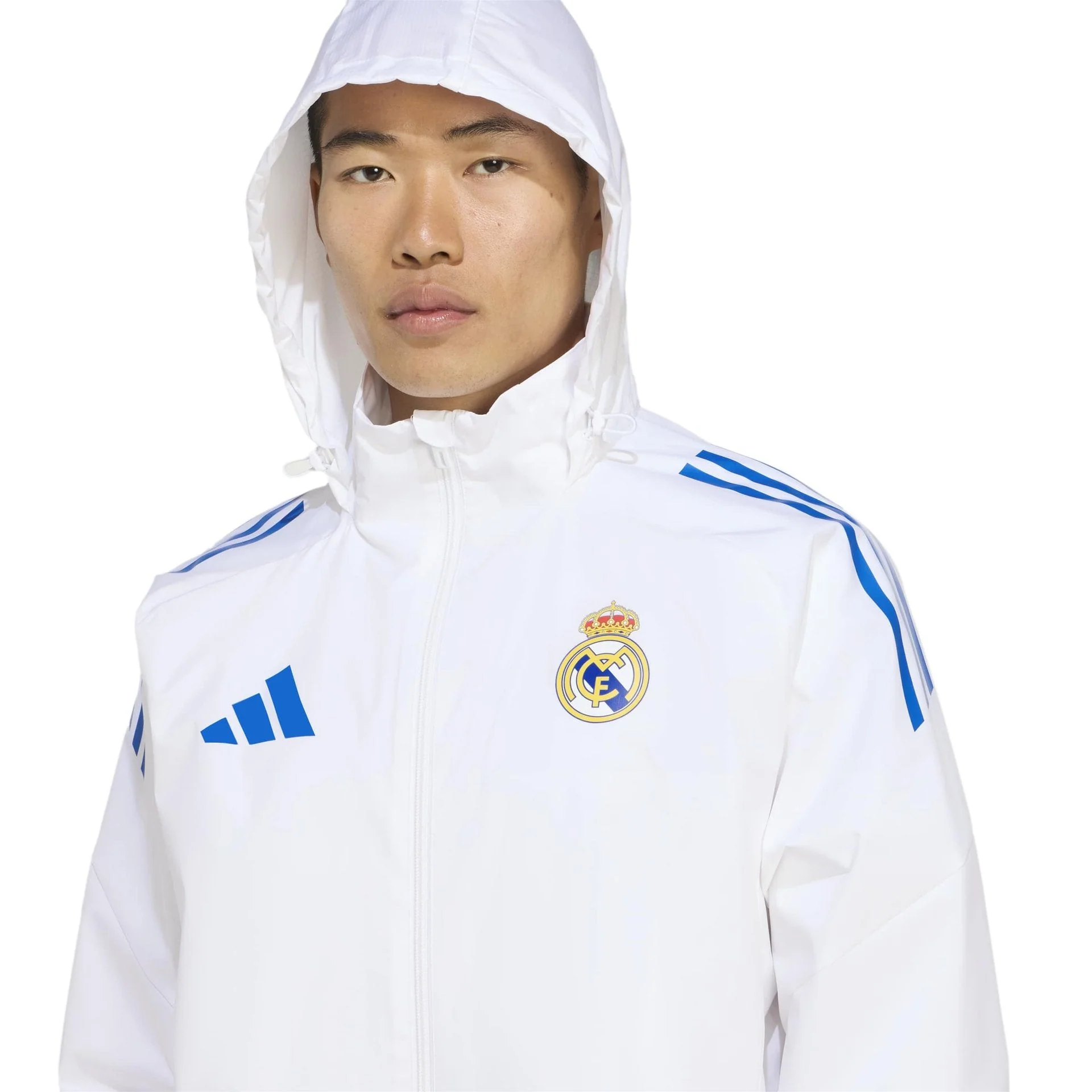 Mens adidas UCL Training All Weather Jacket 25/26 White - Image 7