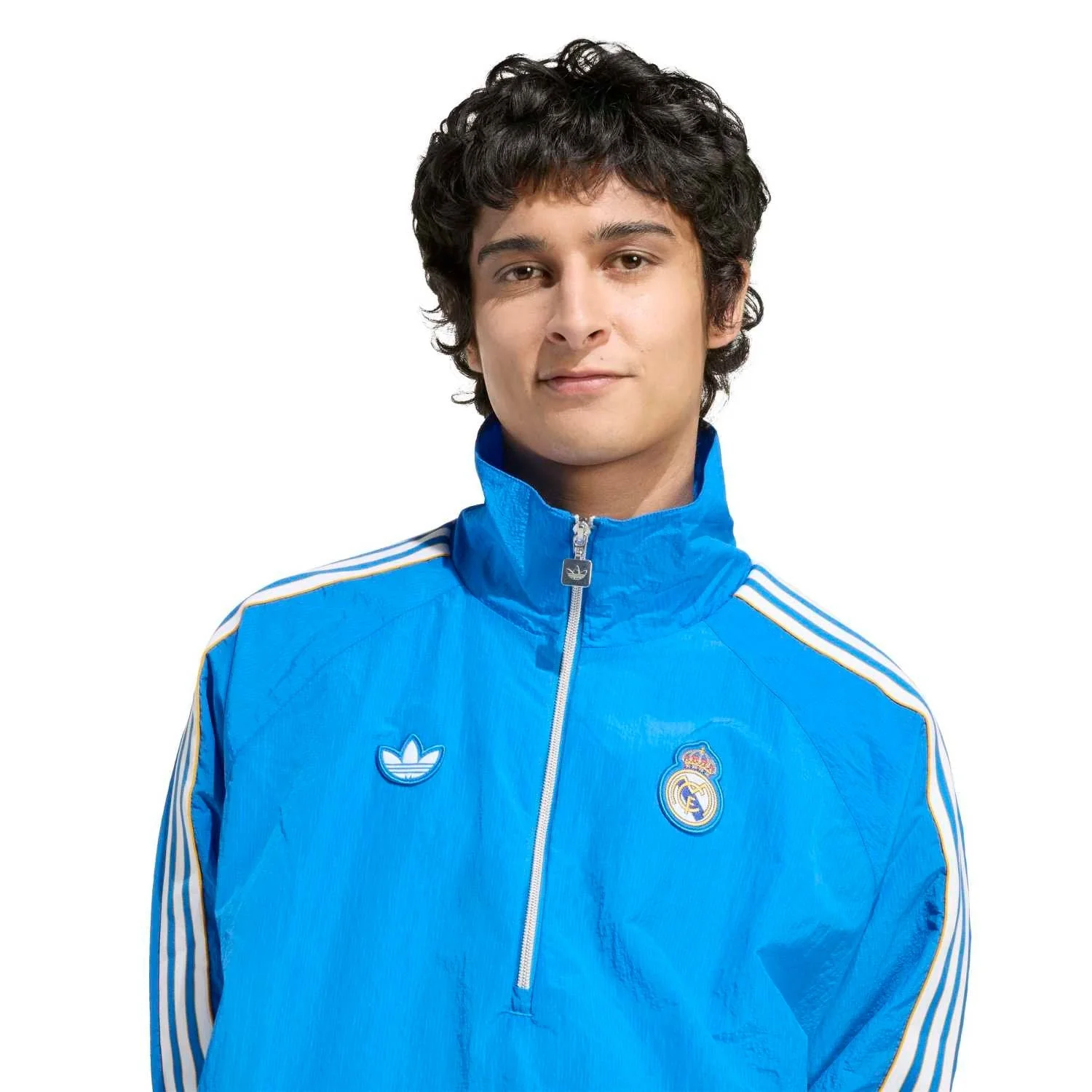 Mens adidas Originals Terrace Icons Half Zip Jacket 25/26 Blue - Image 3