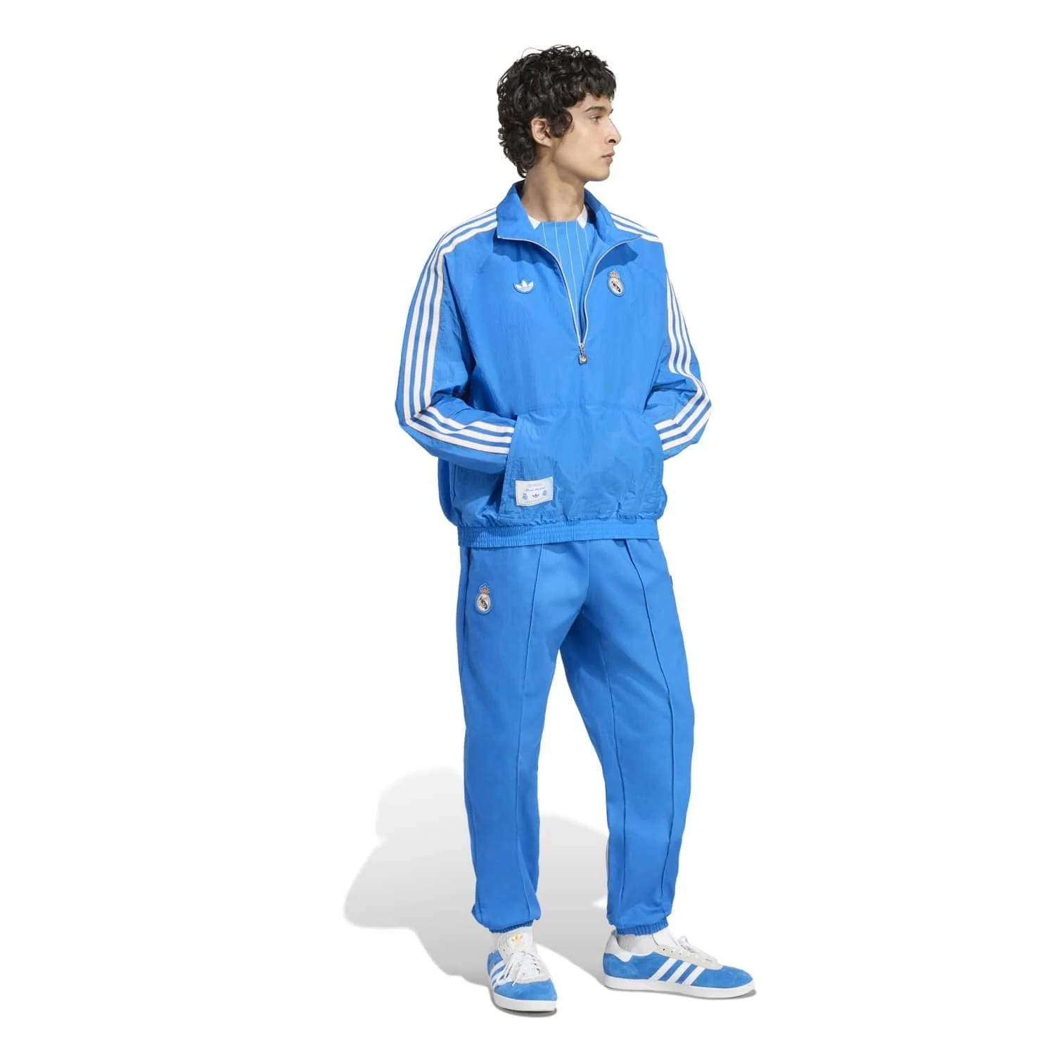 Mens adidas Originals Terrace Icons Half Zip Jacket 25/26 Blue - Image 4