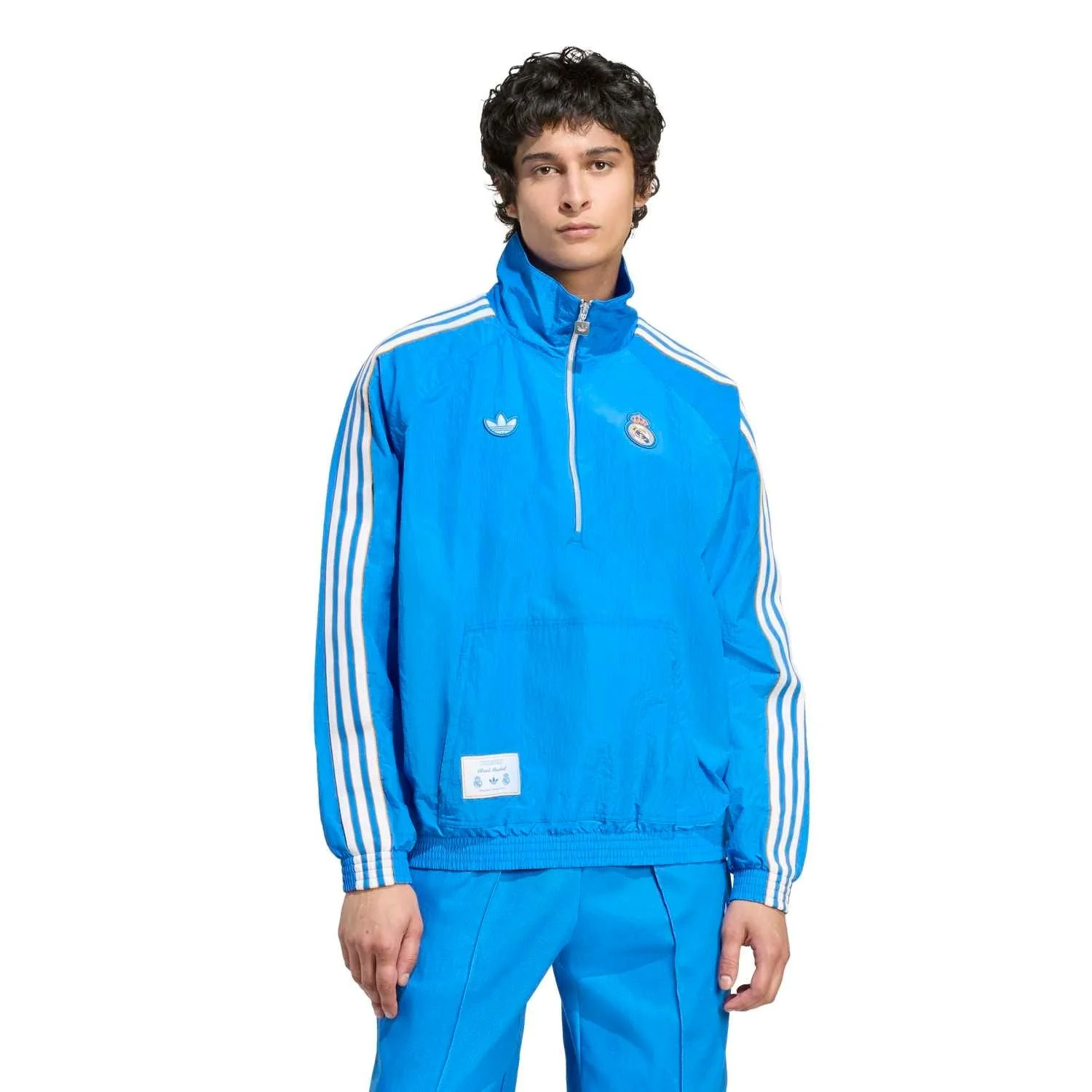 Mens adidas Originals Terrace Icons Half Zip Jacket 25/26 Blue - Image 6