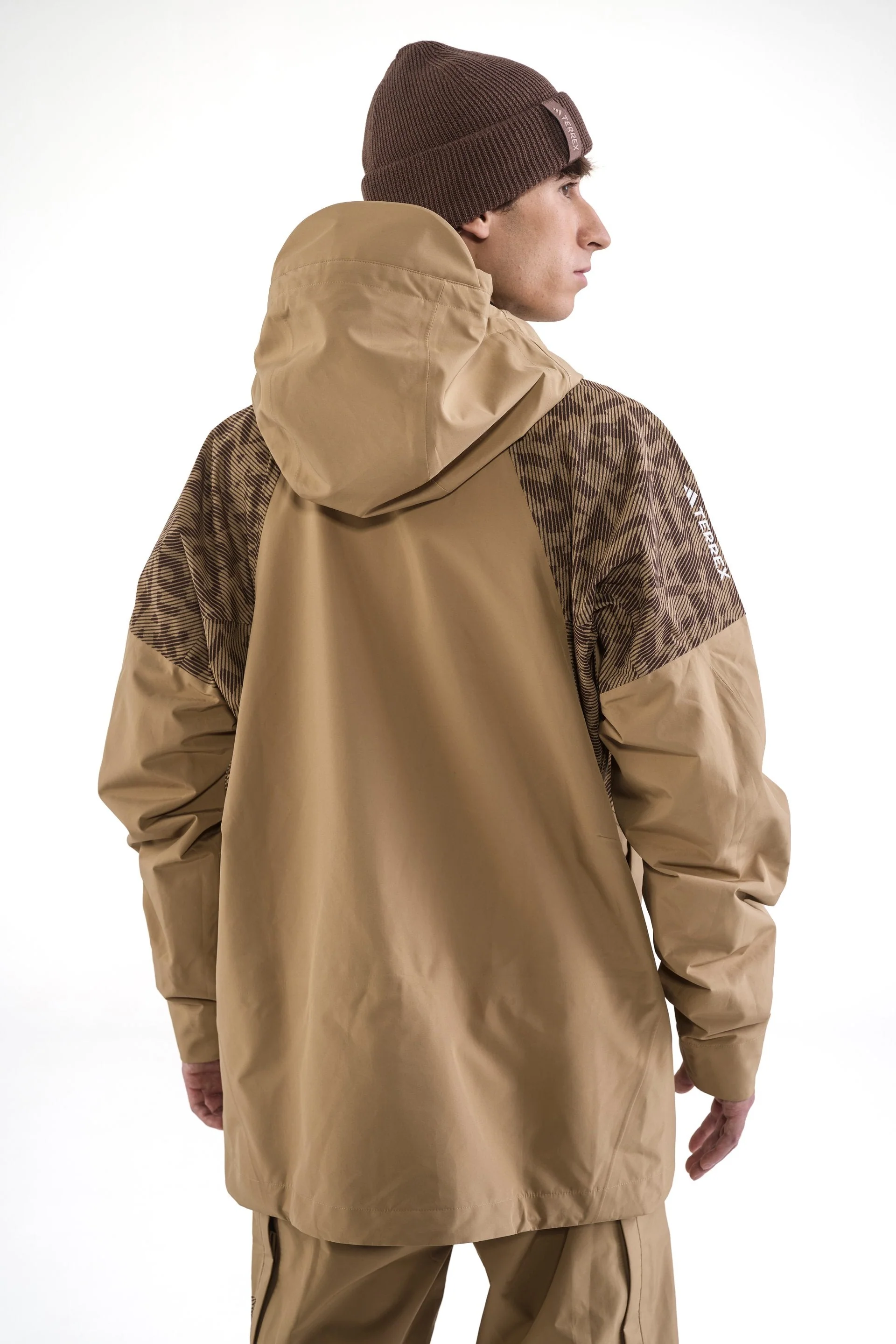 Mens adidas Terrex CLIMAPROOF+ Snow Jacket Brown - Image 3