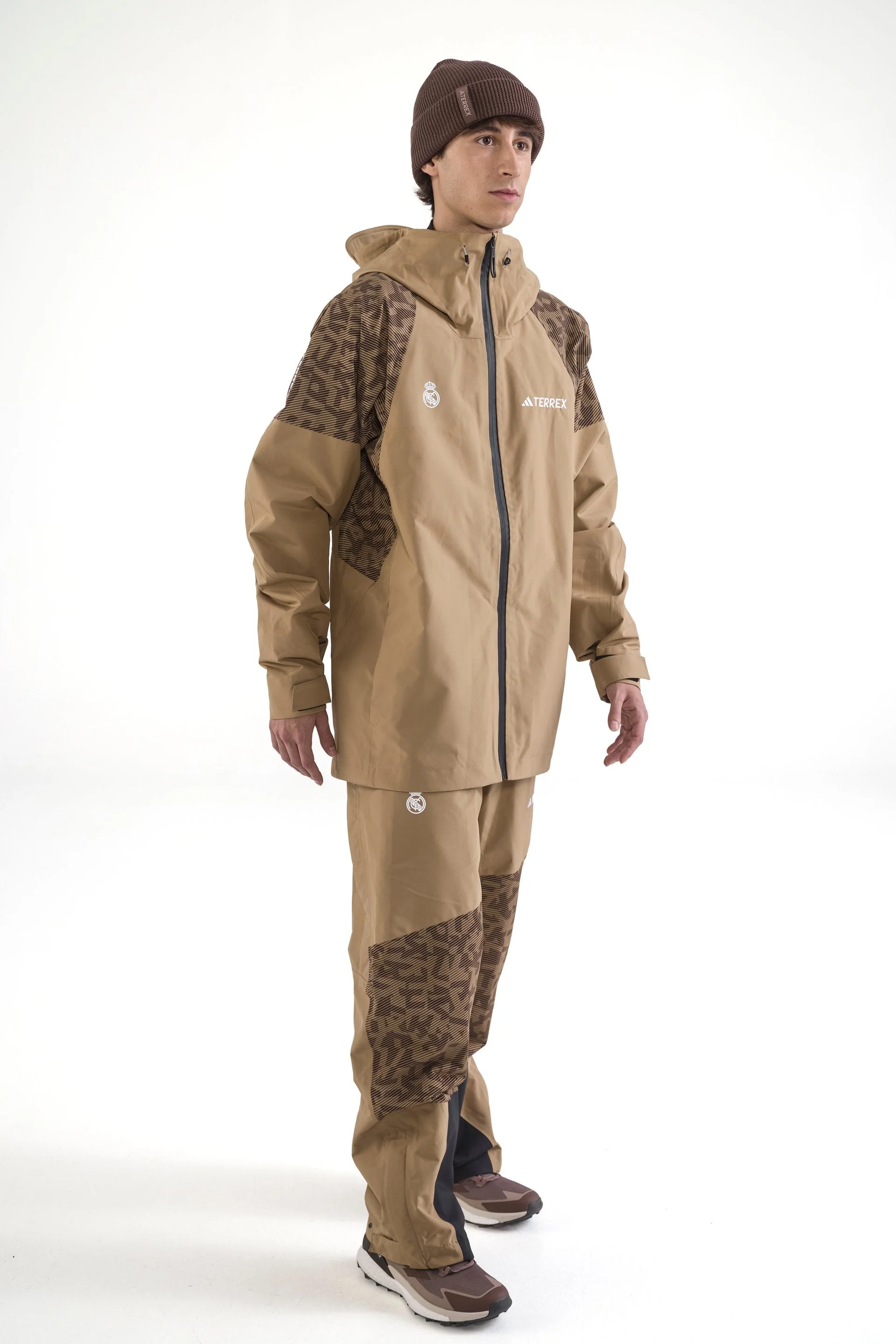 Mens adidas Terrex CLIMAPROOF+ Snow Jacket Brown - Image 4