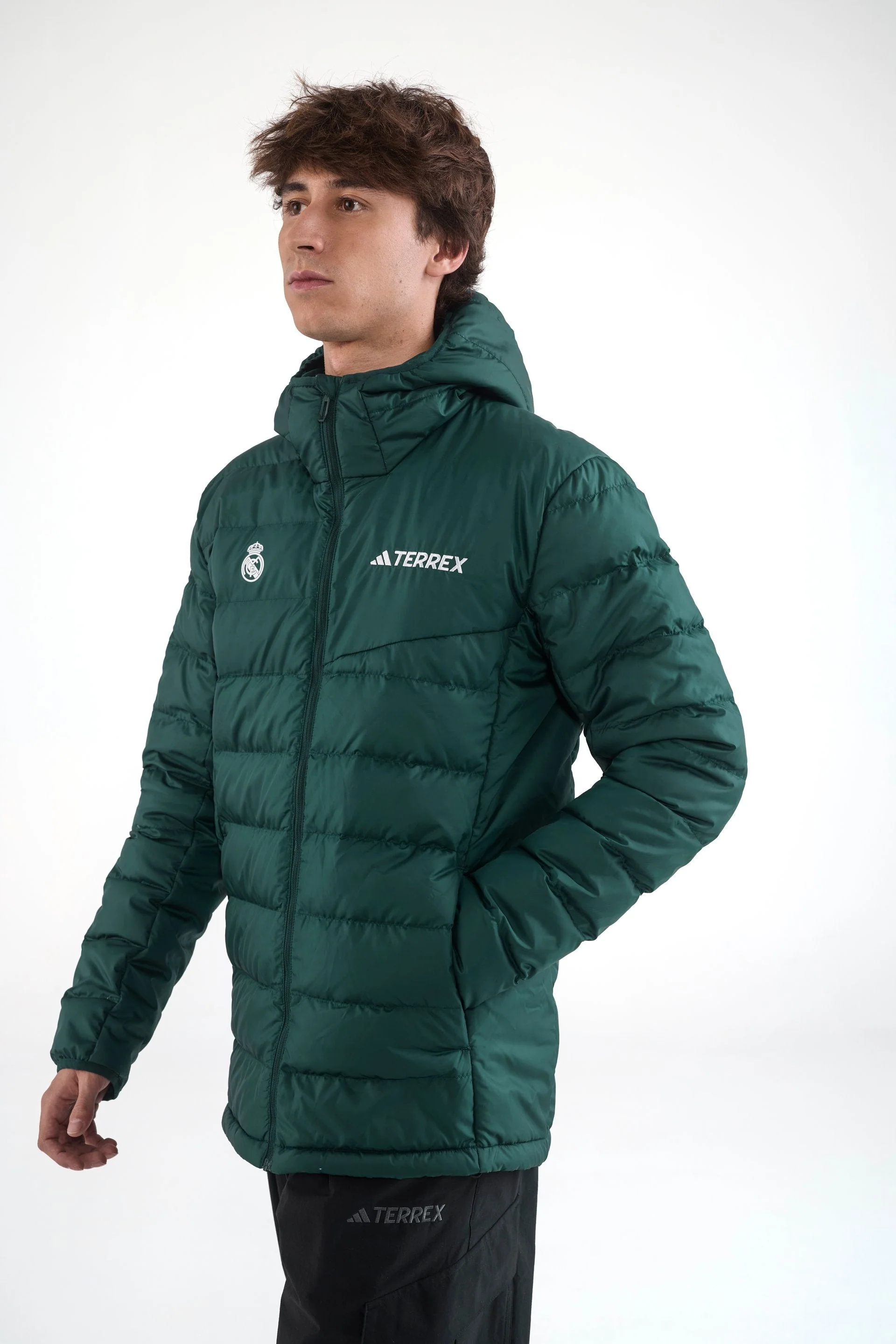 Mens adidas Terrex CLIMAWARM Rain Down Jacket Green - Image 3