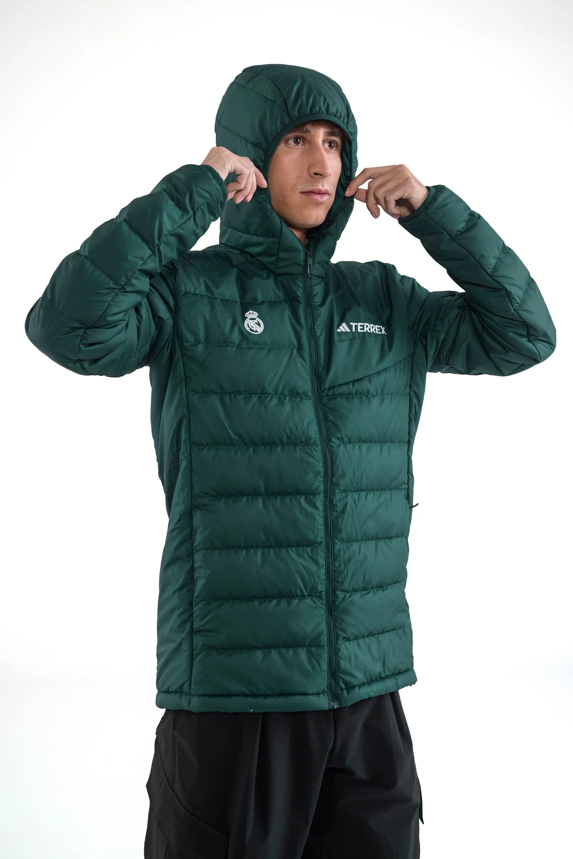 Mens adidas Terrex CLIMAWARM Rain Down Jacket Green - Image 6
