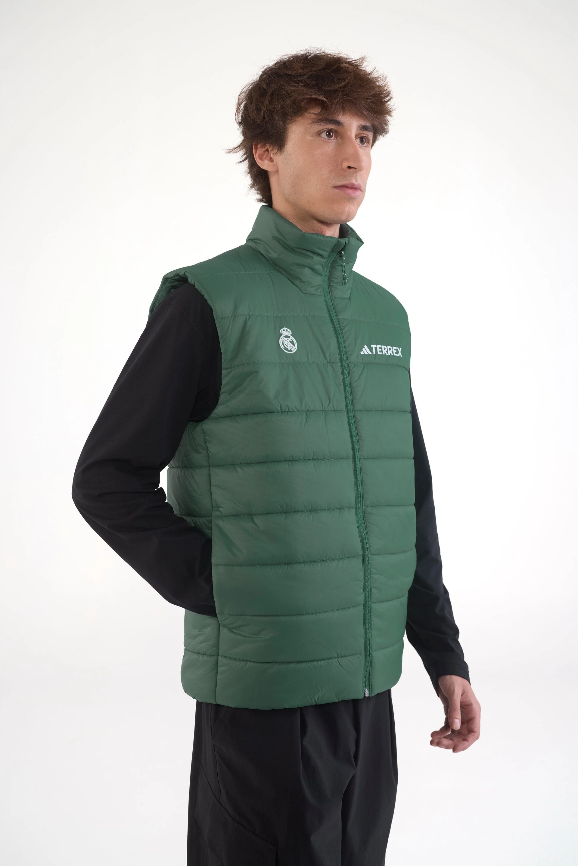Mens adidas Terrex CLIMAWARM Rain Padded Vest Green - Image 4