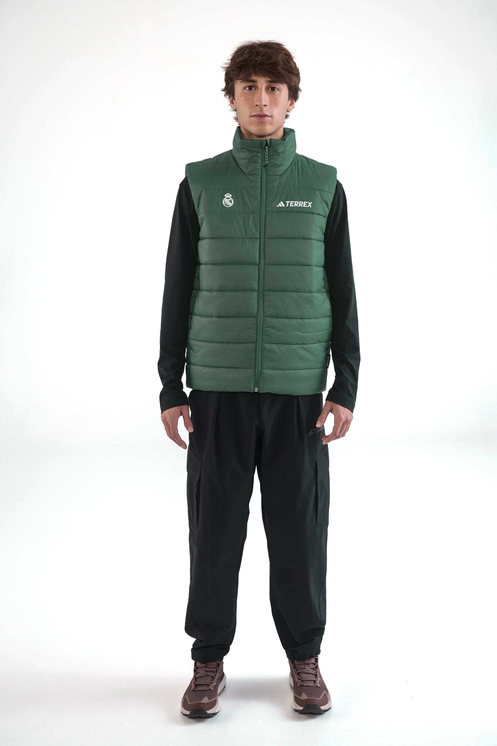 Mens adidas Terrex CLIMAWARM Rain Padded Vest Green - Image 5