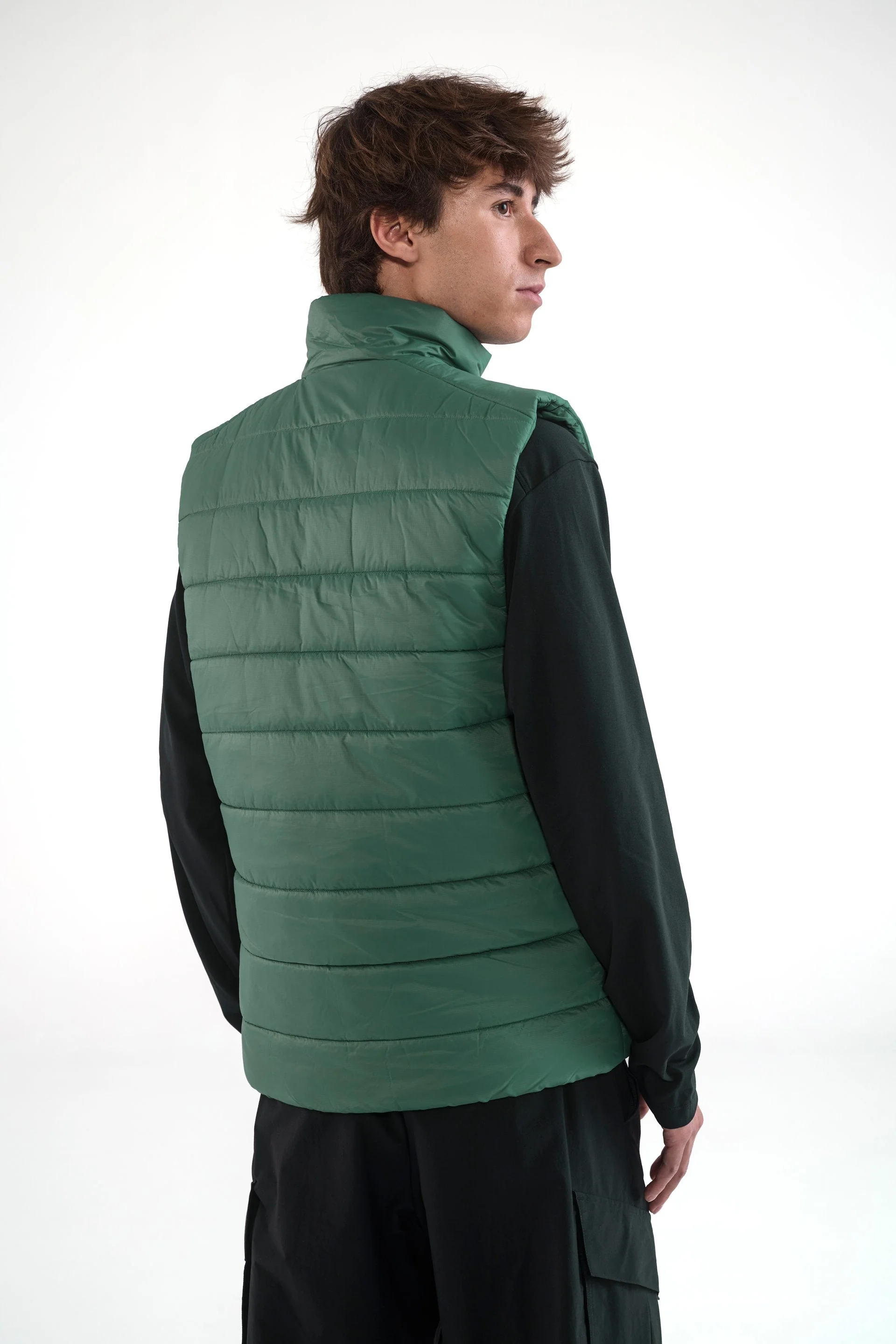 Mens adidas Terrex CLIMAWARM Rain Padded Vest Green - Image 6