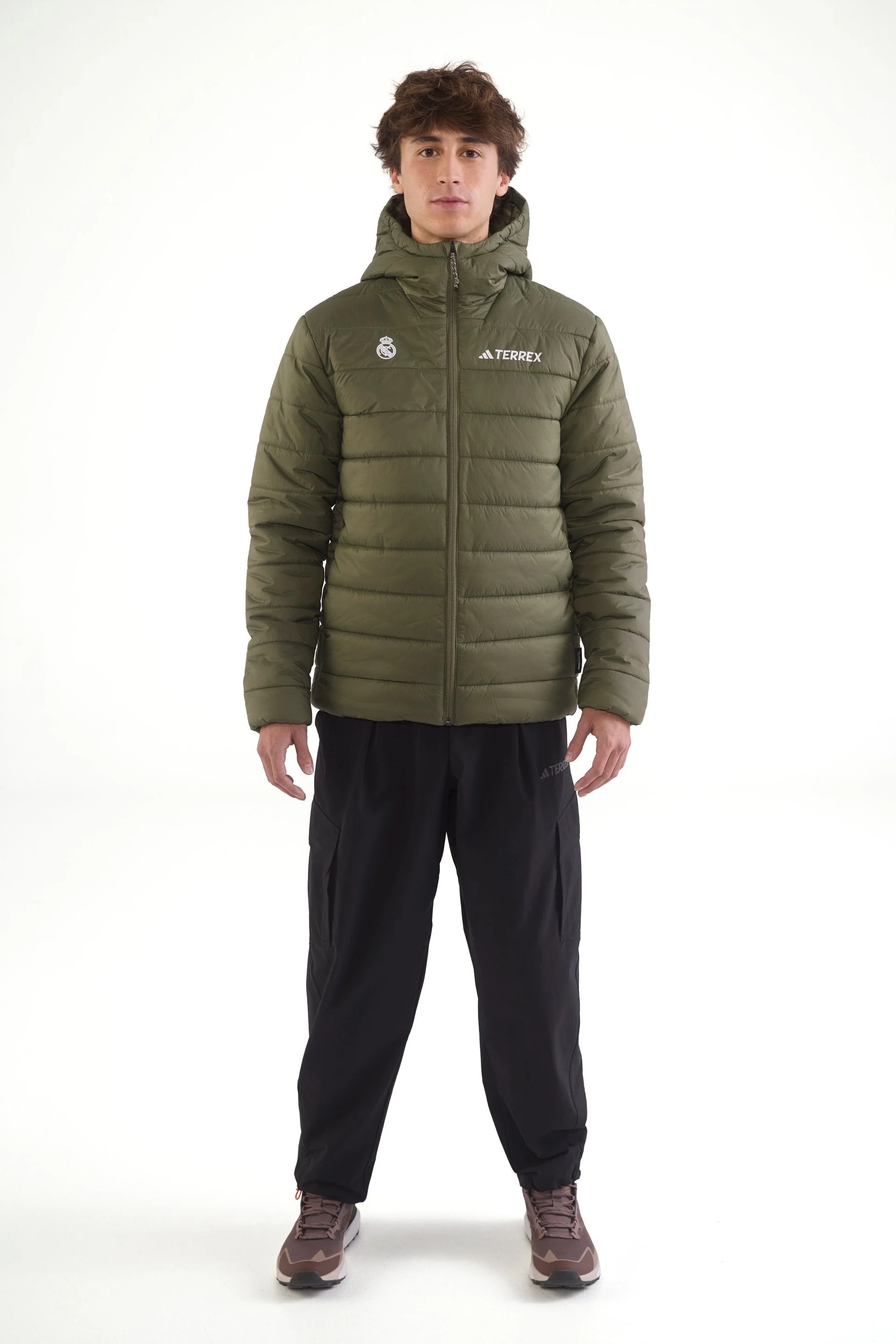 Mens adidas Terrex CLIMAWARM Insulated Rain Jacket Green - Image 3