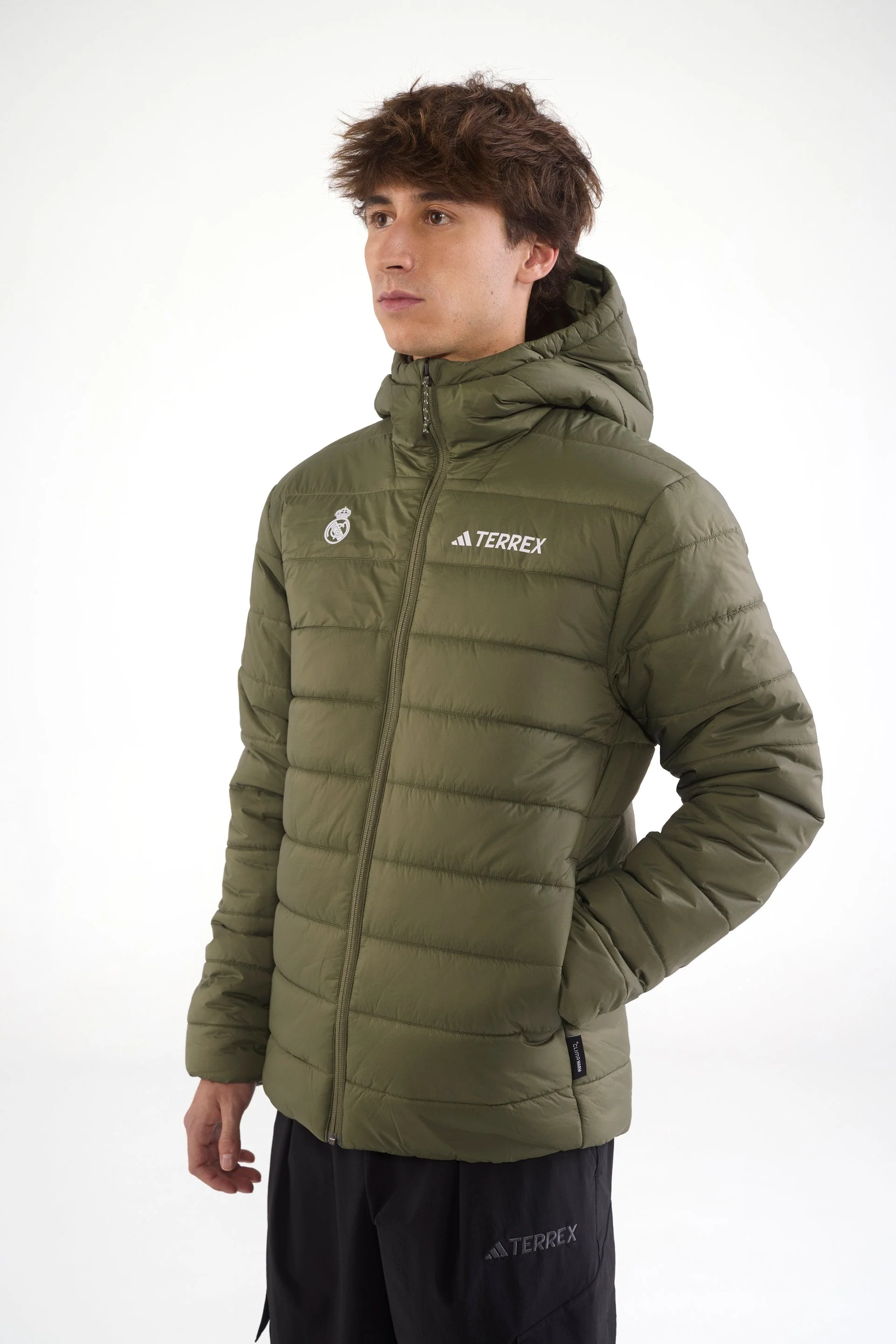 Mens adidas Terrex CLIMAWARM Insulated Rain Jacket Green - Image 4