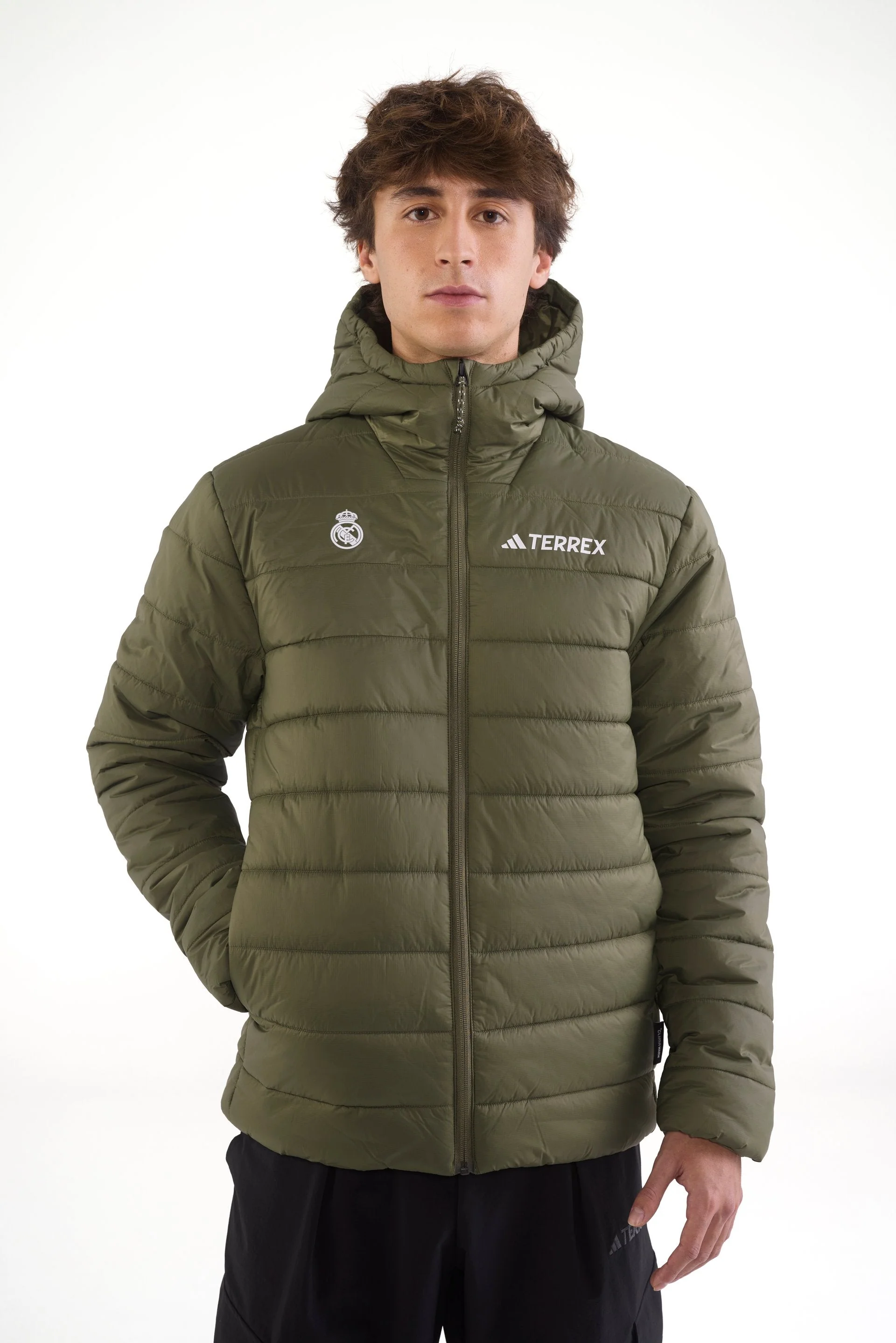 Mens adidas Terrex CLIMAWARM Insulated Rain Jacket Green - Image 5