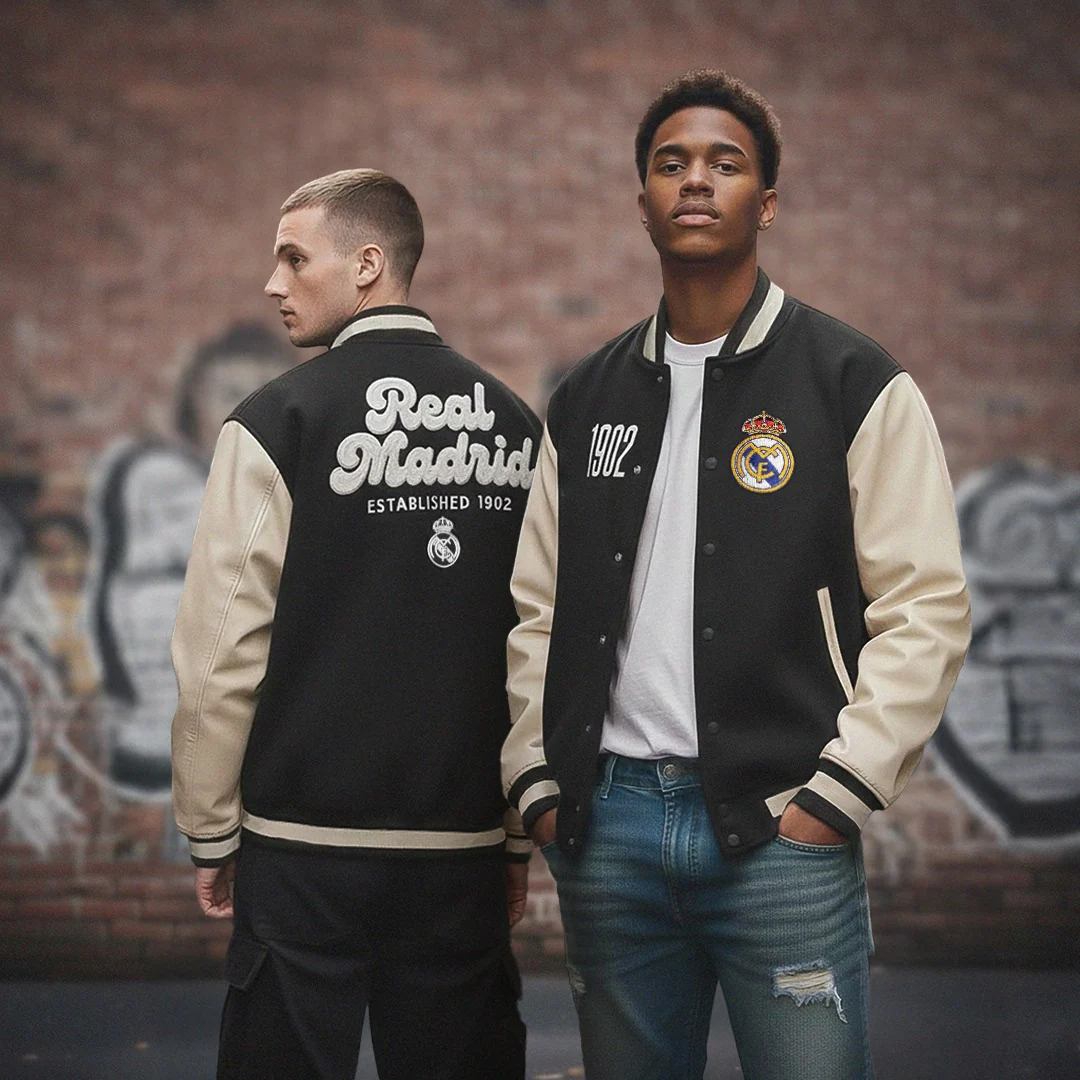 Mens Collegiate Jacket Grey/White - Image 3
