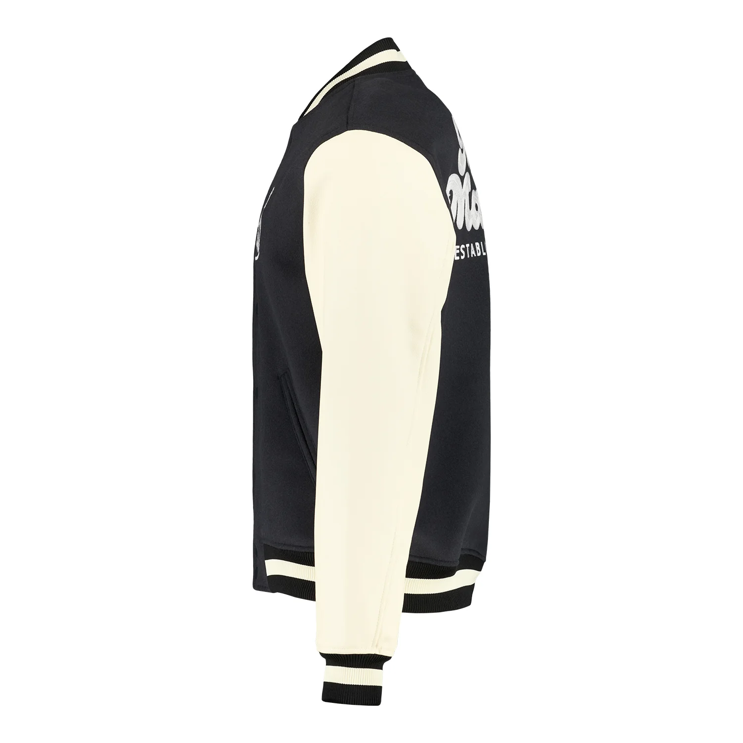 Mens Collegiate Jacket Grey/White - Image 4