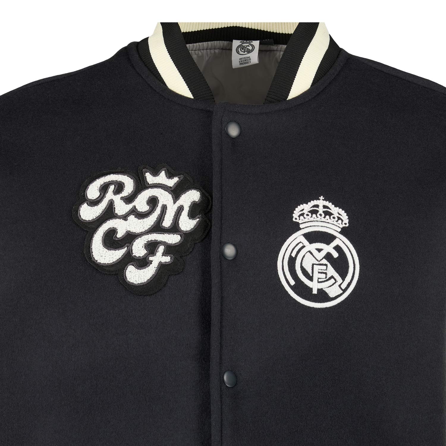 Mens Collegiate Jacket Grey/White - Image 5