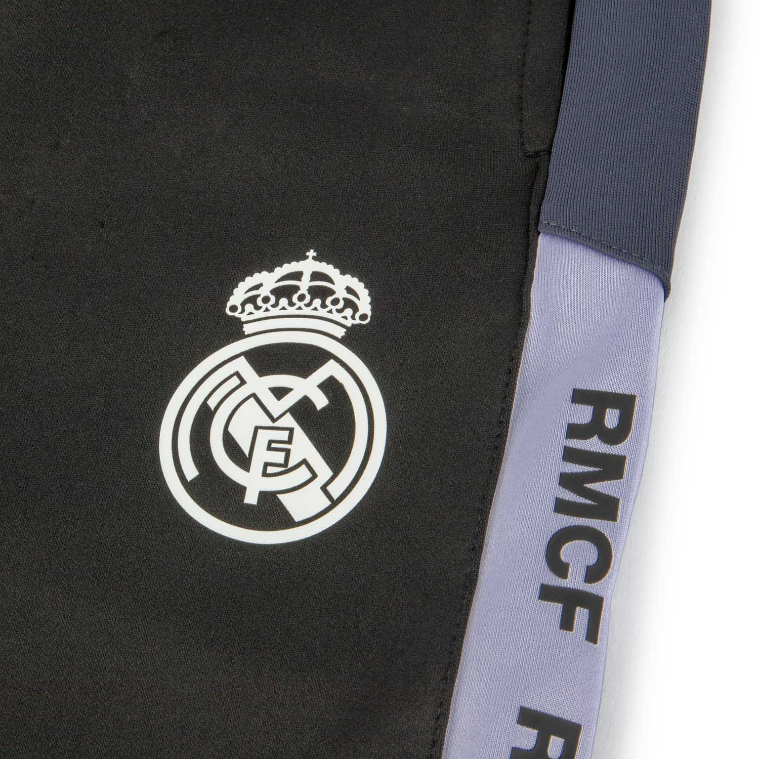 Real Madrid Tracksuit Black/Grey/White RMCF sleeve tape - Image 2