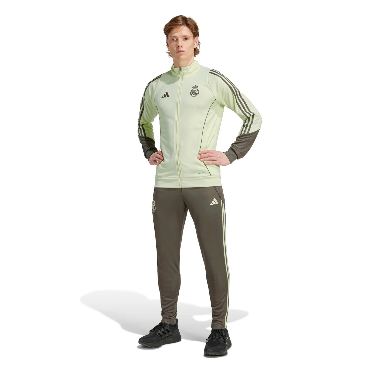 Mens adidas Training Tracksuit 25/26 Lime Green/ Dark Olive - Image 6