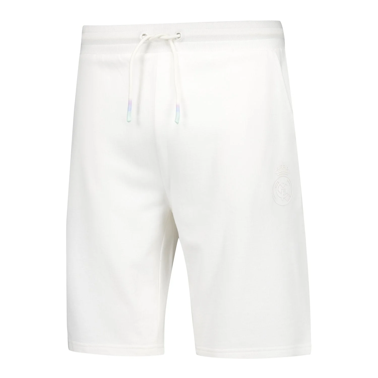 Mens Pastel Sweat Shorts White Real Madrid - Image 2