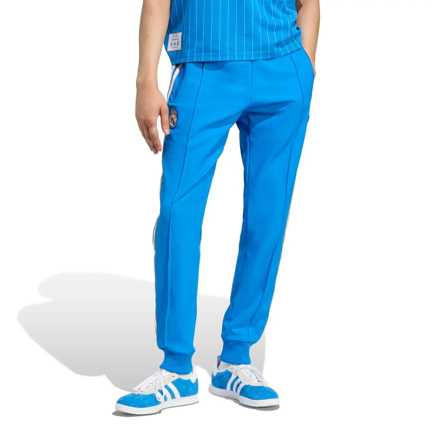 Mens adidas Originals Terrace Icons Track Trousers 25/26 Blue - Image 3