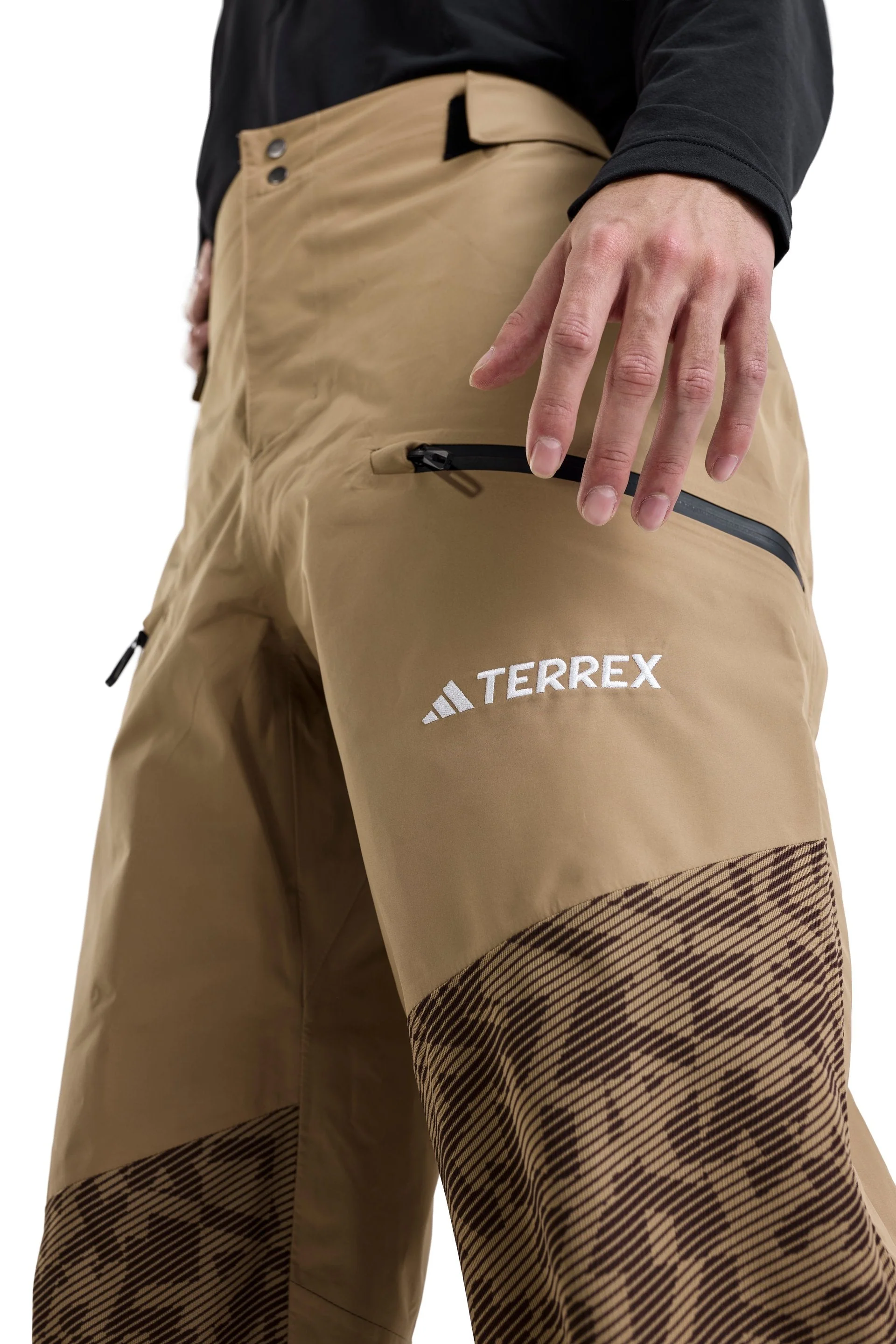 Mens adidas Terrex CLIMAPROOF+ Snow Pants Brown - Image 3