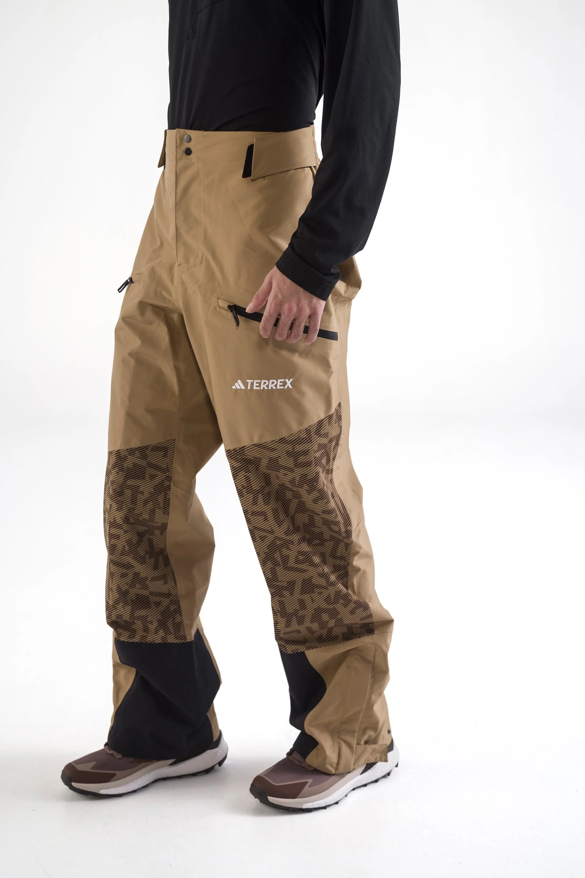 Mens adidas Terrex CLIMAPROOF+ Snow Pants Brown - Image 4